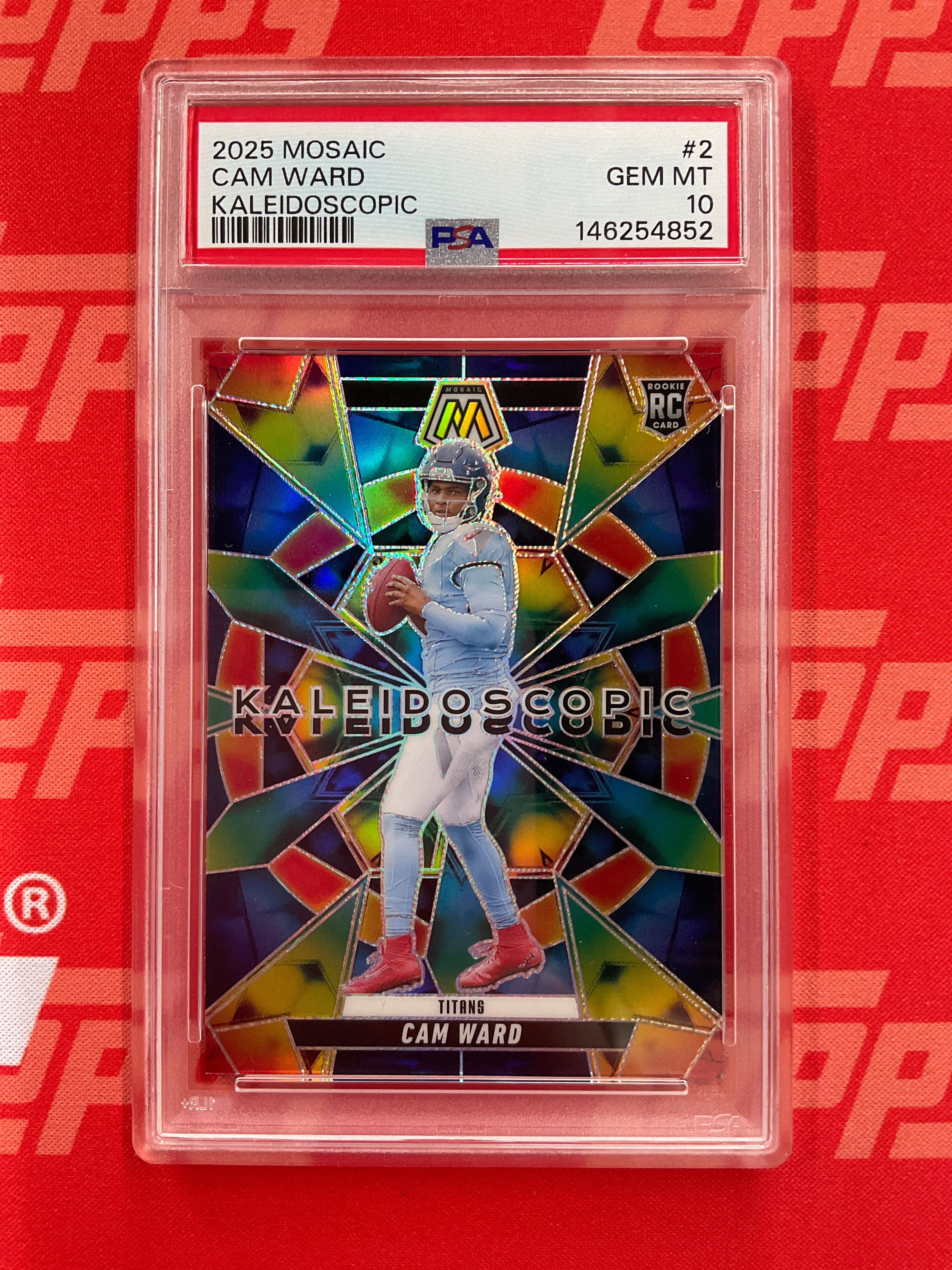 2025 Mosaic Cam Ward Kaleidoscopic Rookie PSA 10 Case Hit Titans