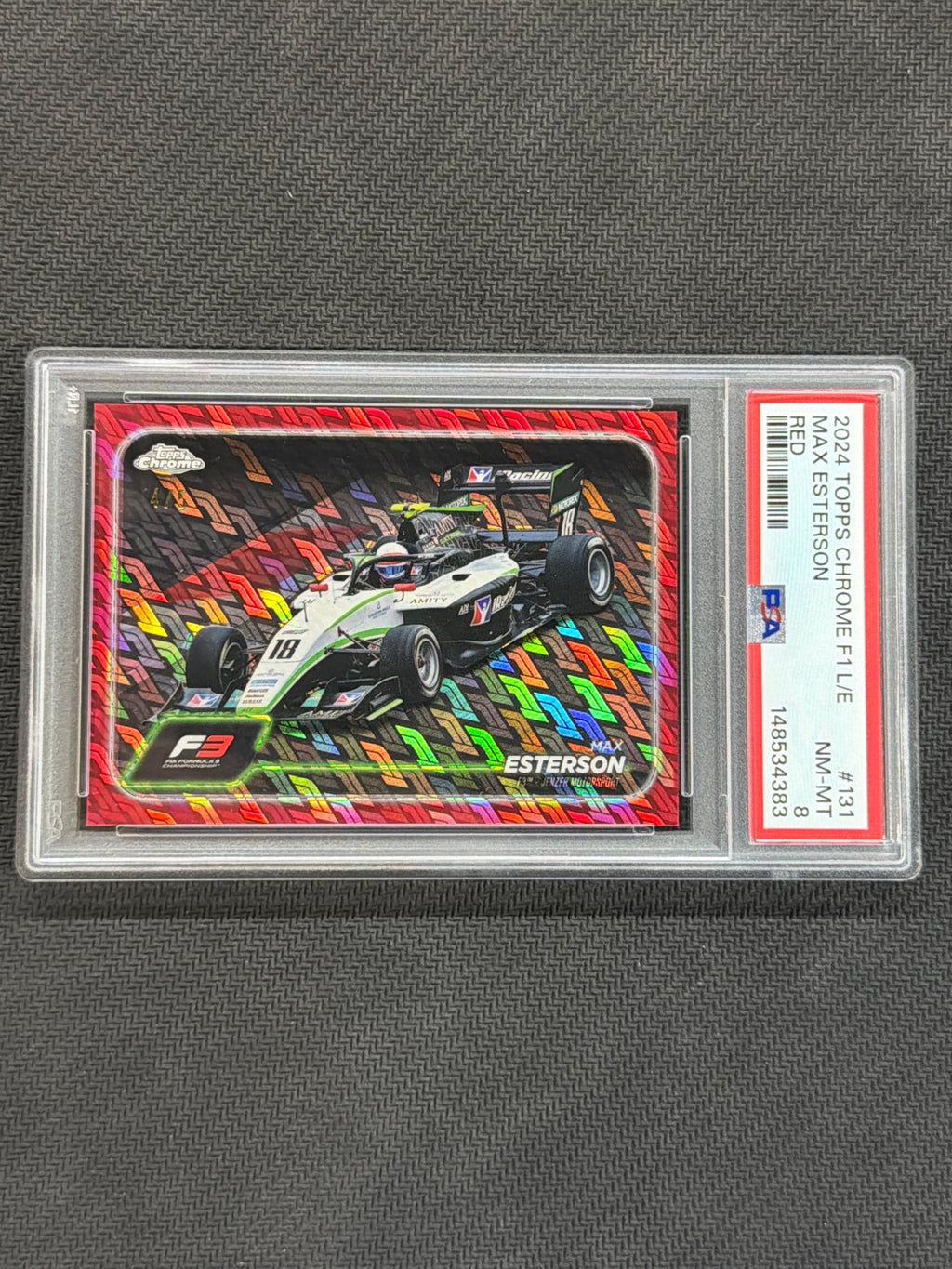 2024 Topps Chrome F1 Logofractor Max Esterson Red /5 PSA 8