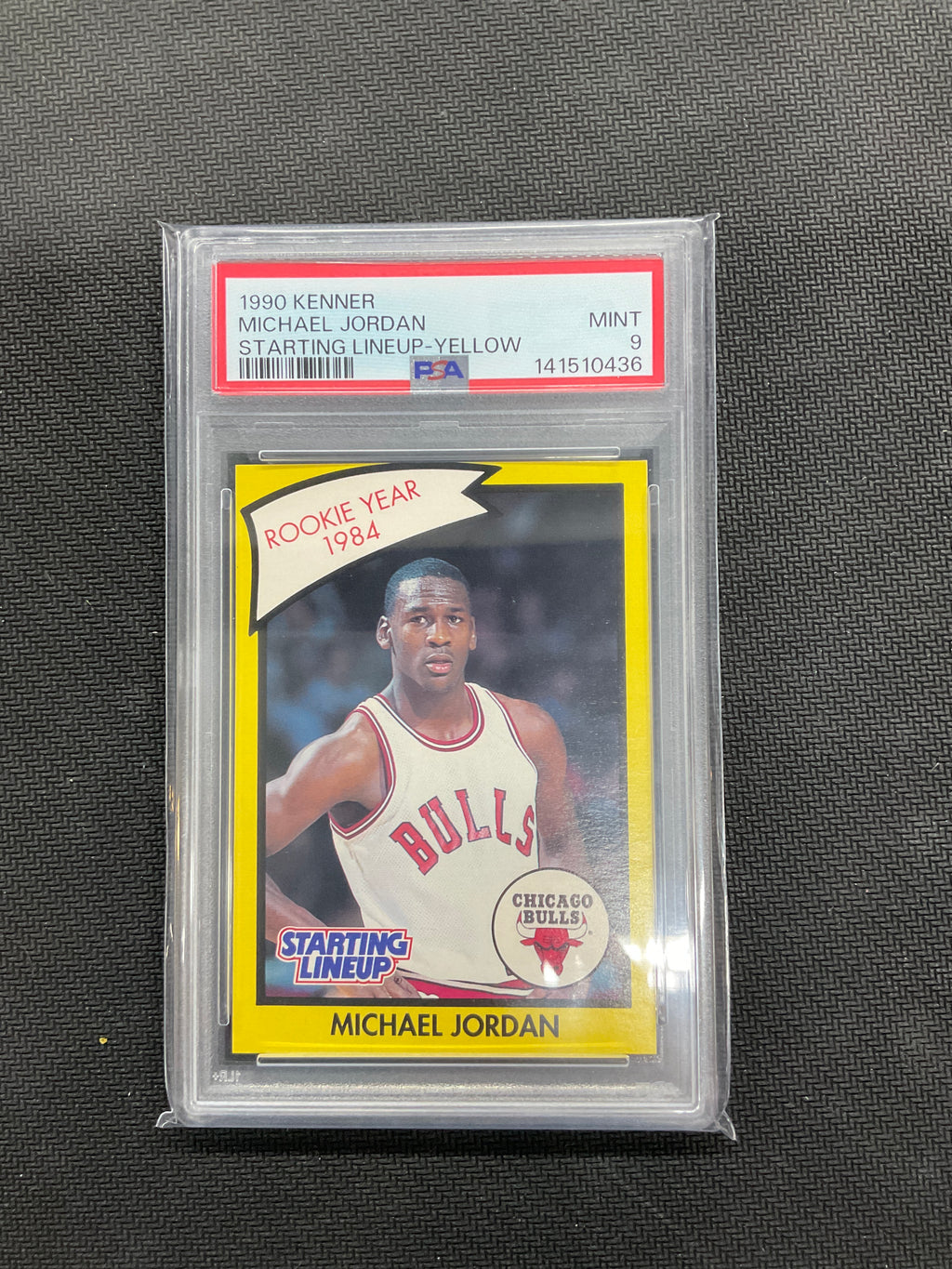 1990 Kenner Michael Jordan Starting Lineup Yellow PSA 9 Bulls