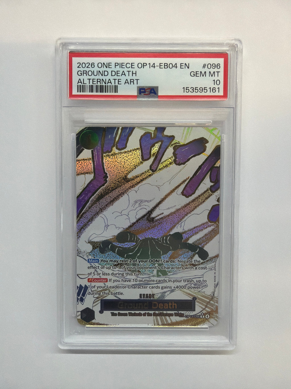 2026 One Piece OP14-EB04 Ground Death 096 Alt Art PSA 10
