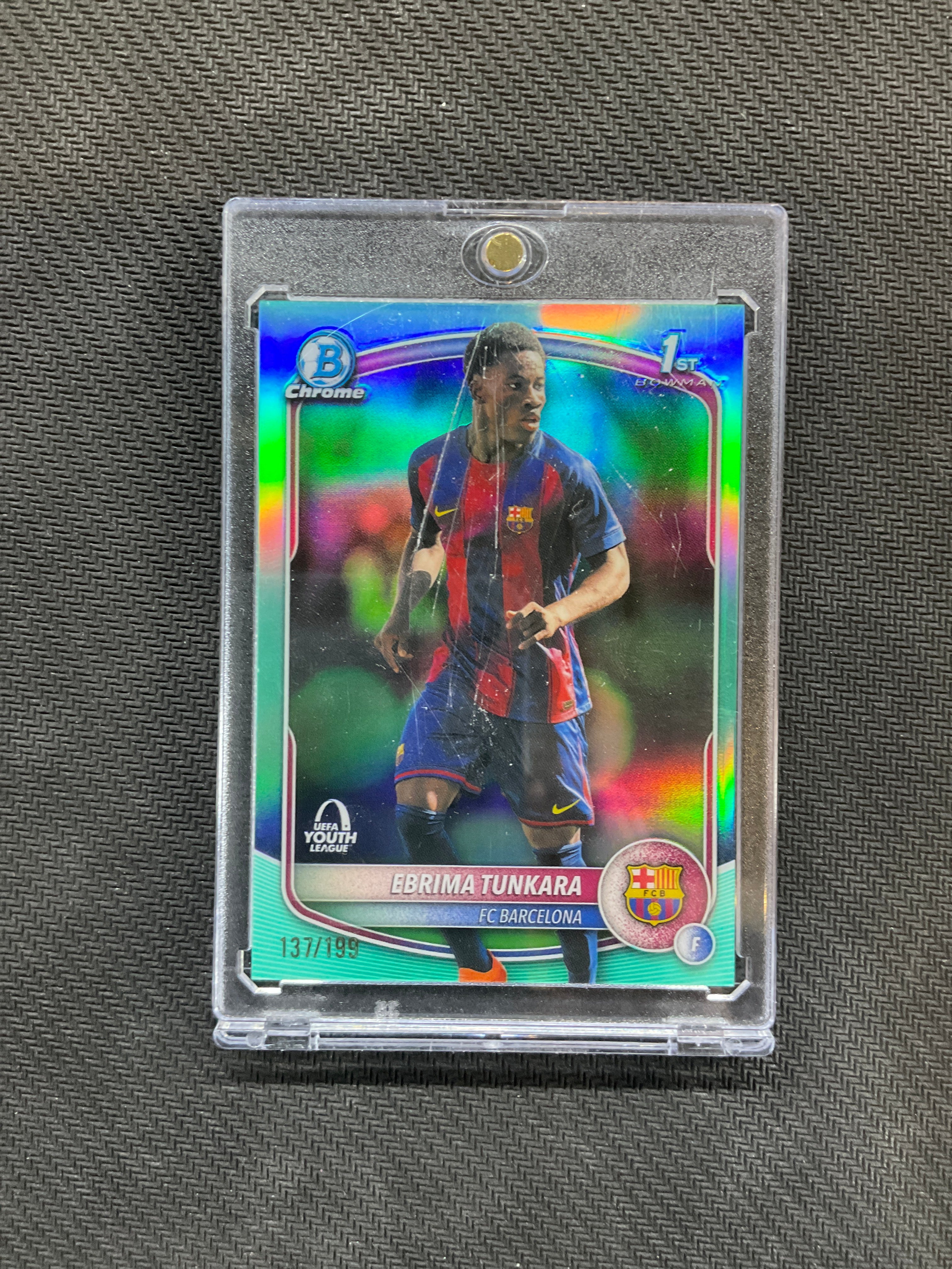 2026 Topps UEFA Bowman Ebrima Tunkara Teal Aqua /199 Barcelona 1st