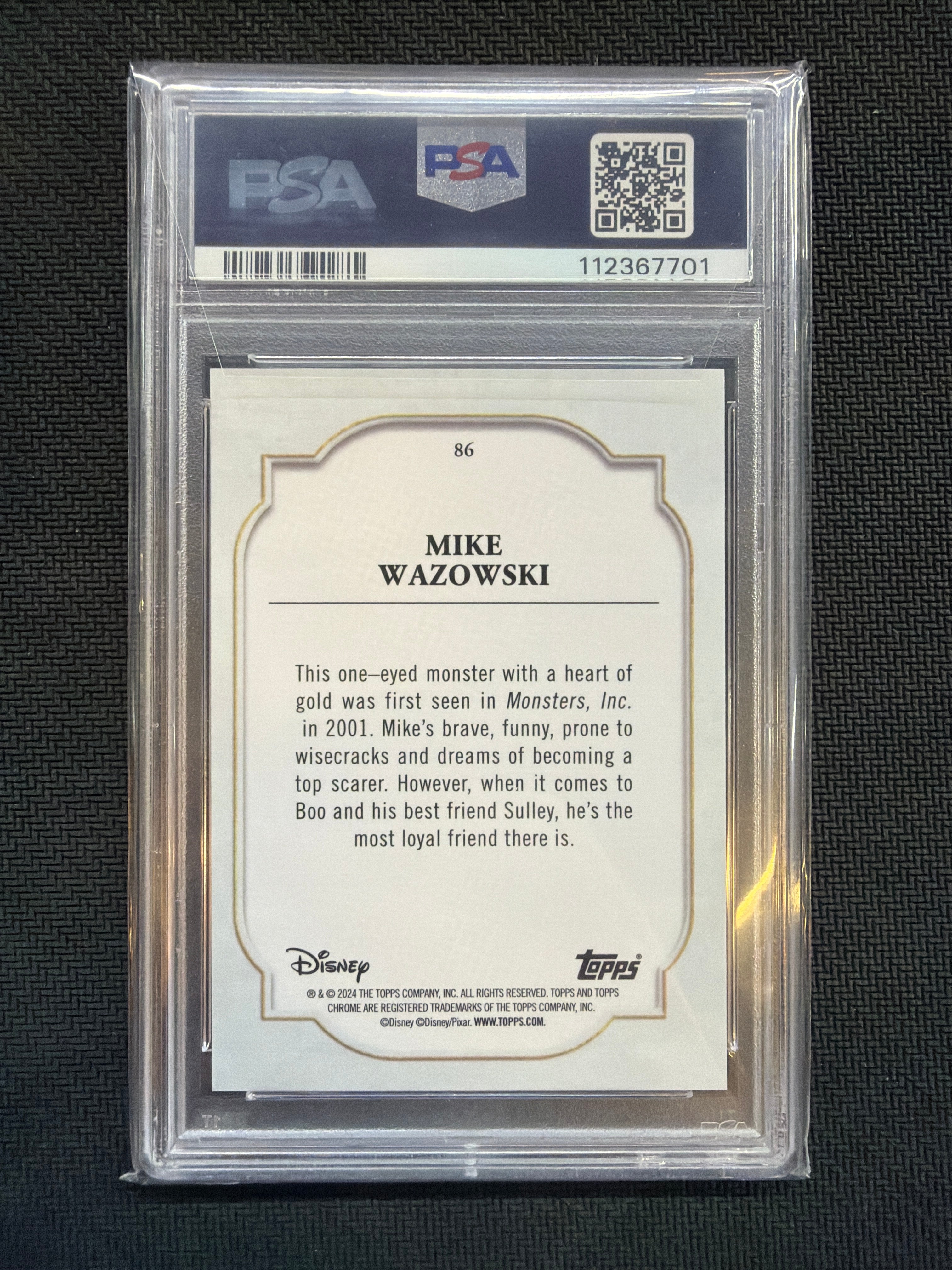 2024 Topps Chrome Disney Mike Wazowski /199 PSA 9