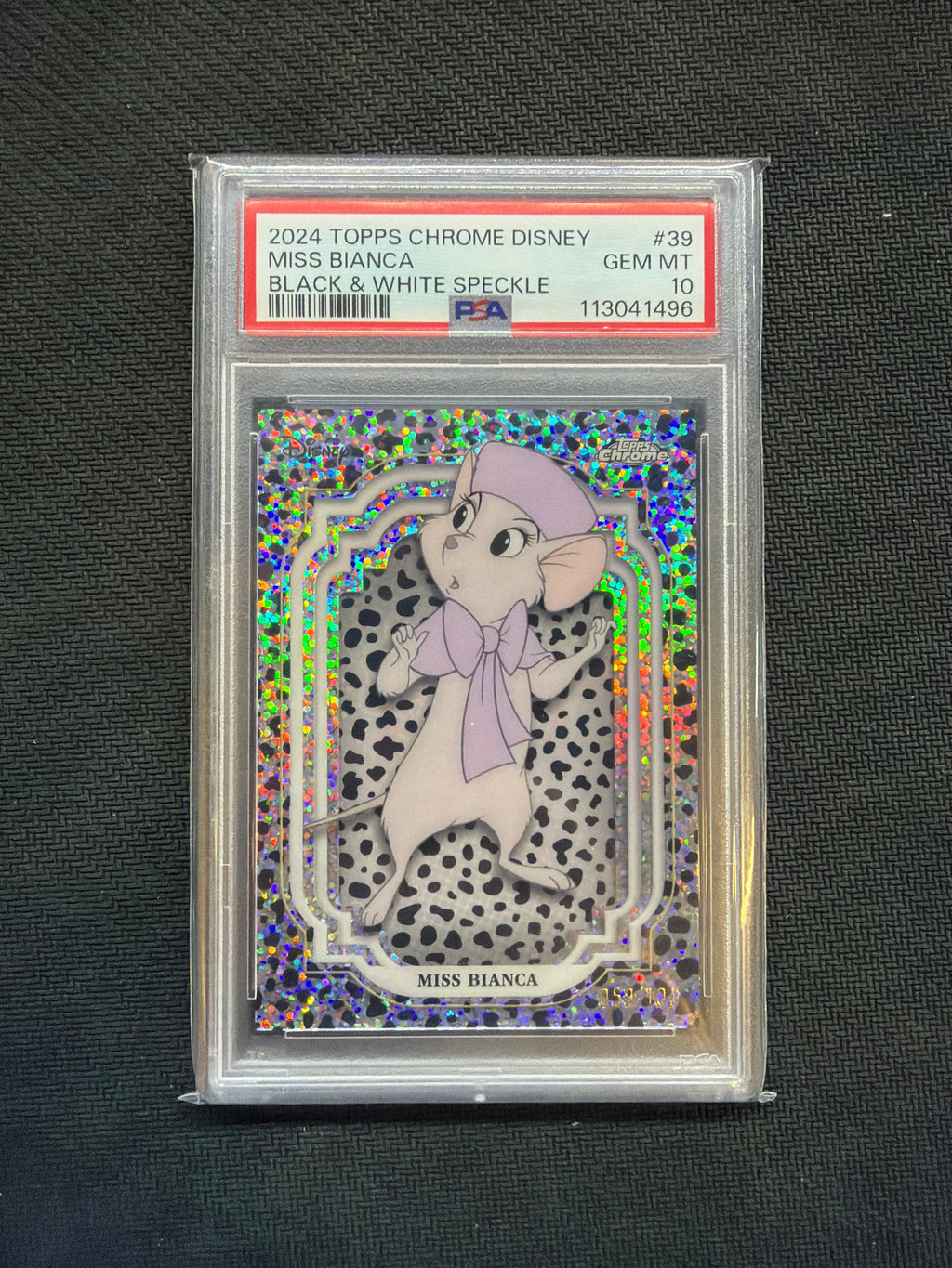 2024 Topps Chrome Disney Miss Bianca Black & White /101 PSA 10
