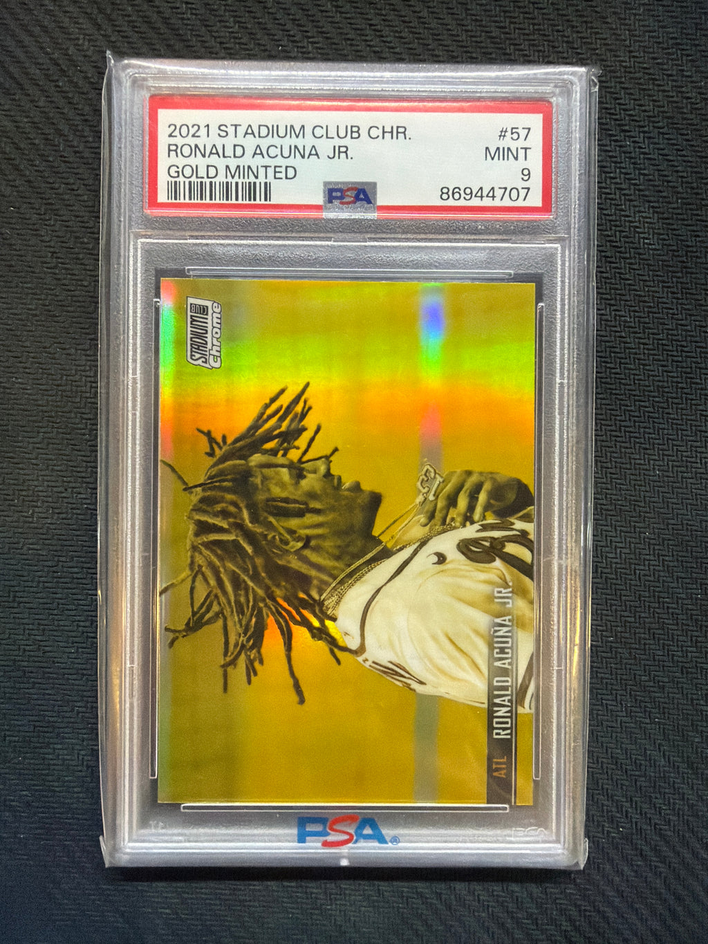 2021 Stadium Club Chrome Ronald Acuna Jr Gold Minted PSA 9 Braves