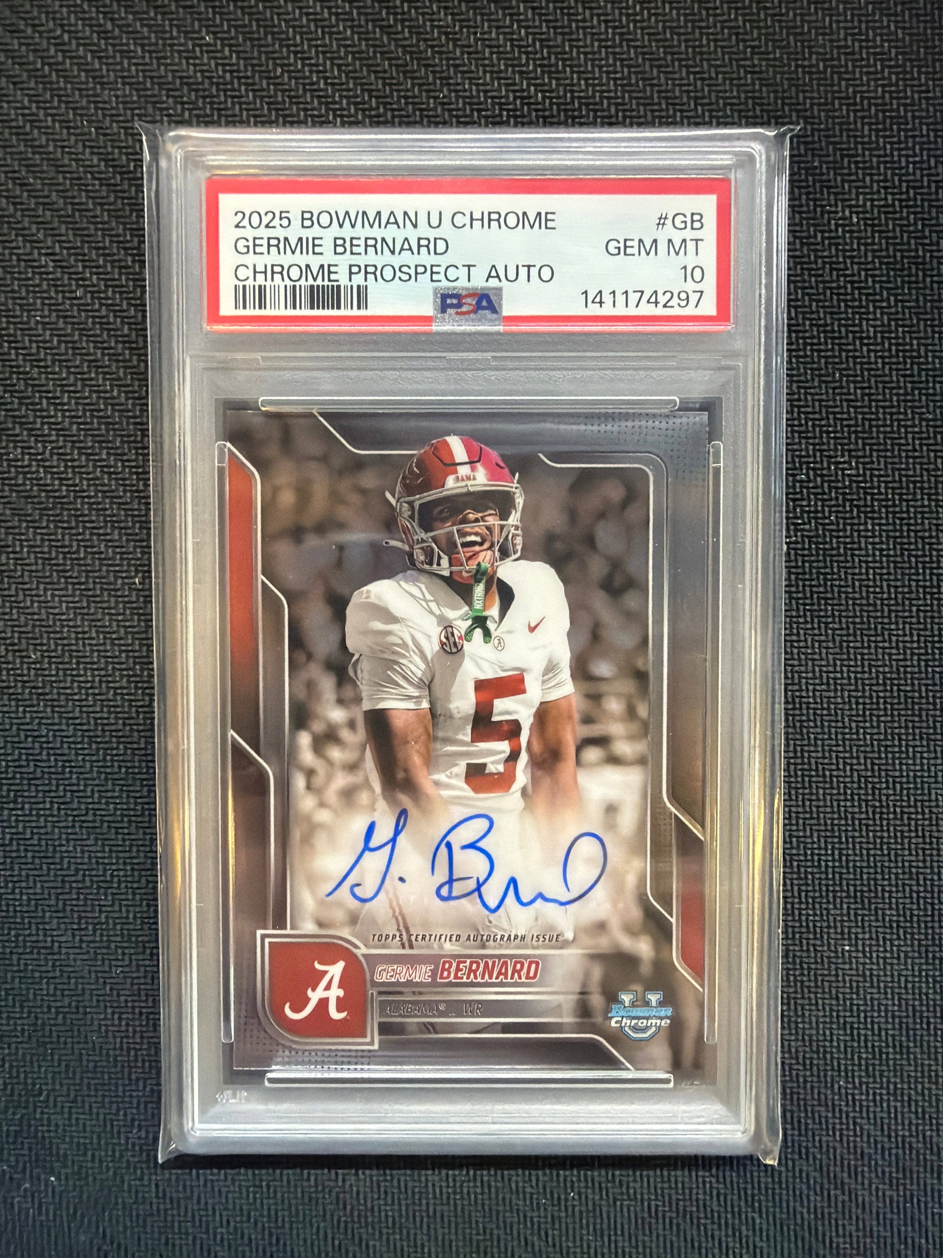 2025 Bowman U Chrome Germie Bernard Auto Rookie PSA 10 Alabama