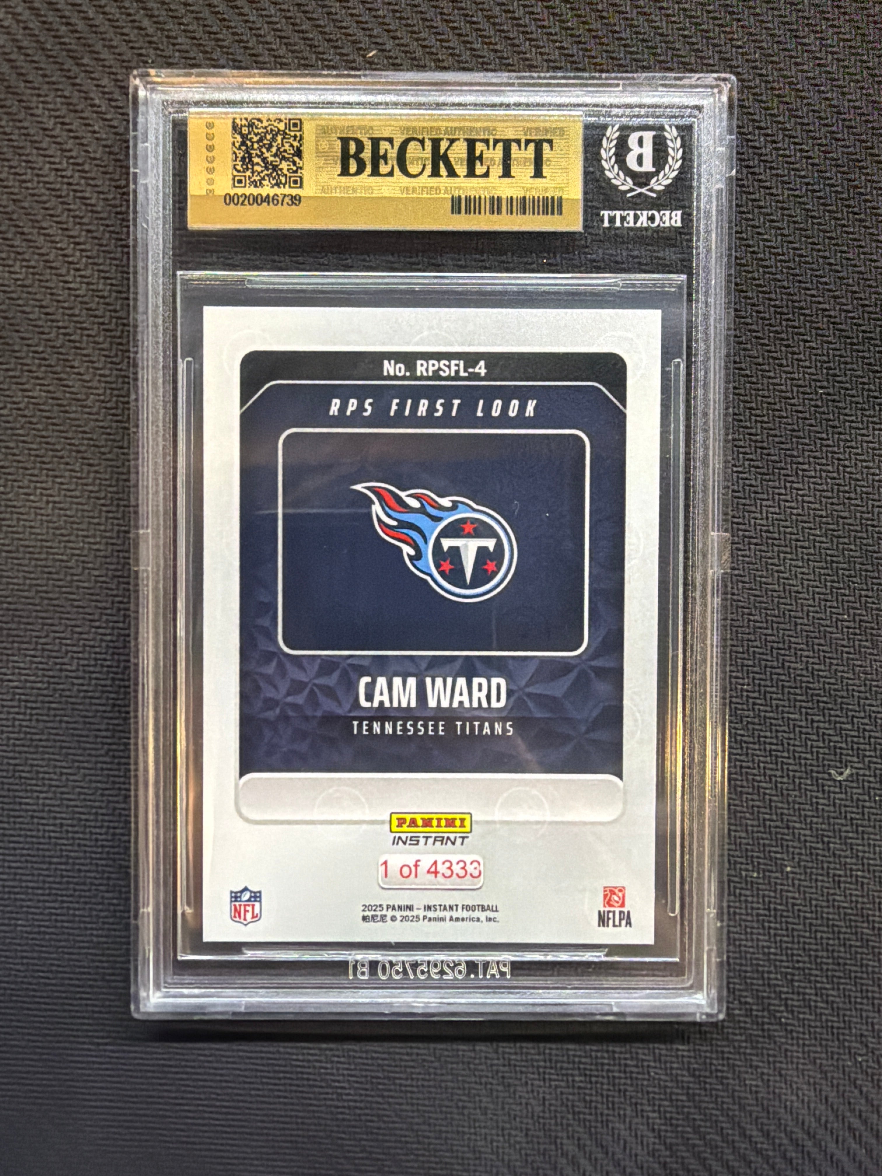 2025 Panini Instant Cam Ward Rookie BGS 9.5 Titans 739