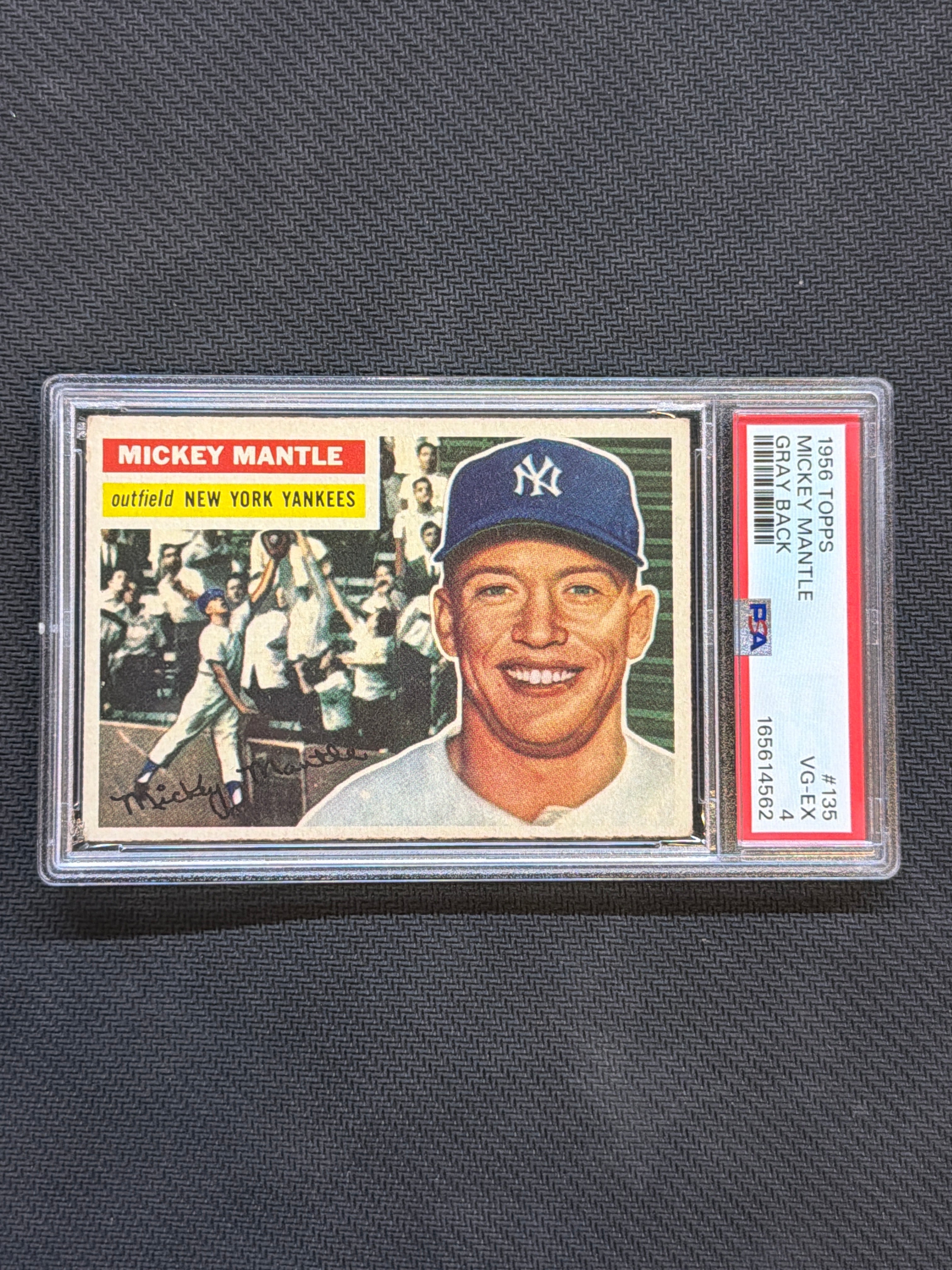 1956 Topps Mickey Mantle Gray Back #135 PSA 4 Yankees