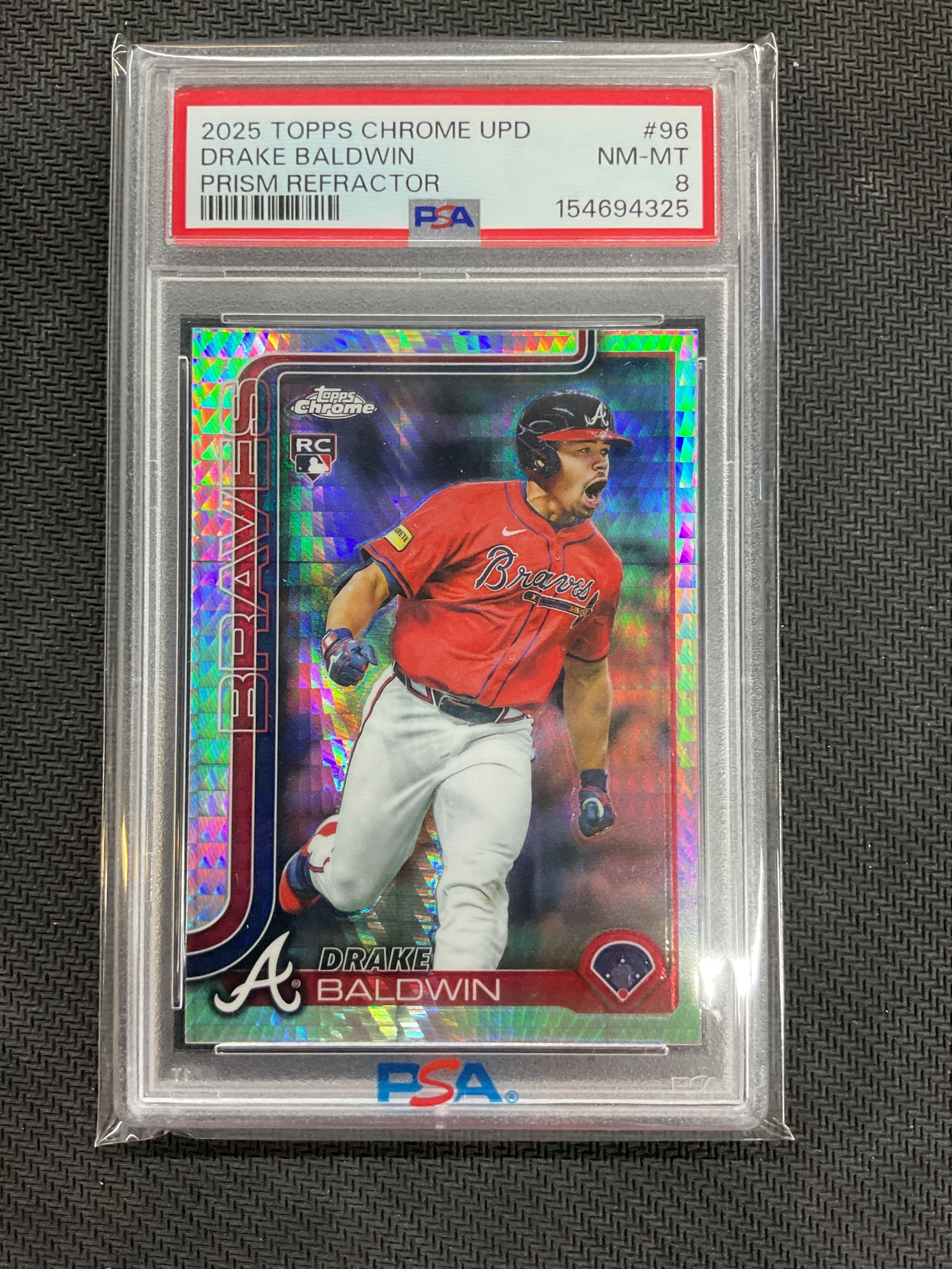 2025 Topps Chrome Update Drake Baldwin Prism Refractor PSA 8 325