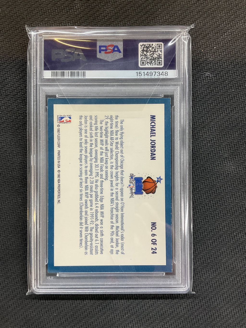 1992 Fleer All-Stars Michael Jordan #6 PSA 7