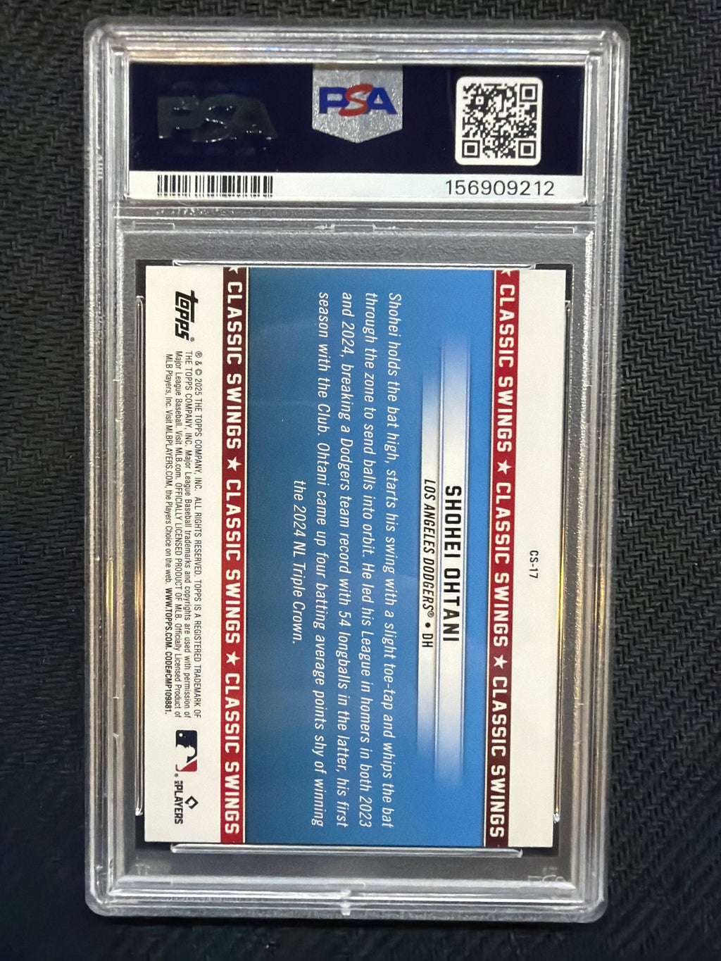 2025 Topps All-Star Game Shohei Ohtani Classic Swings #CS17 PSA 10 Dodgers