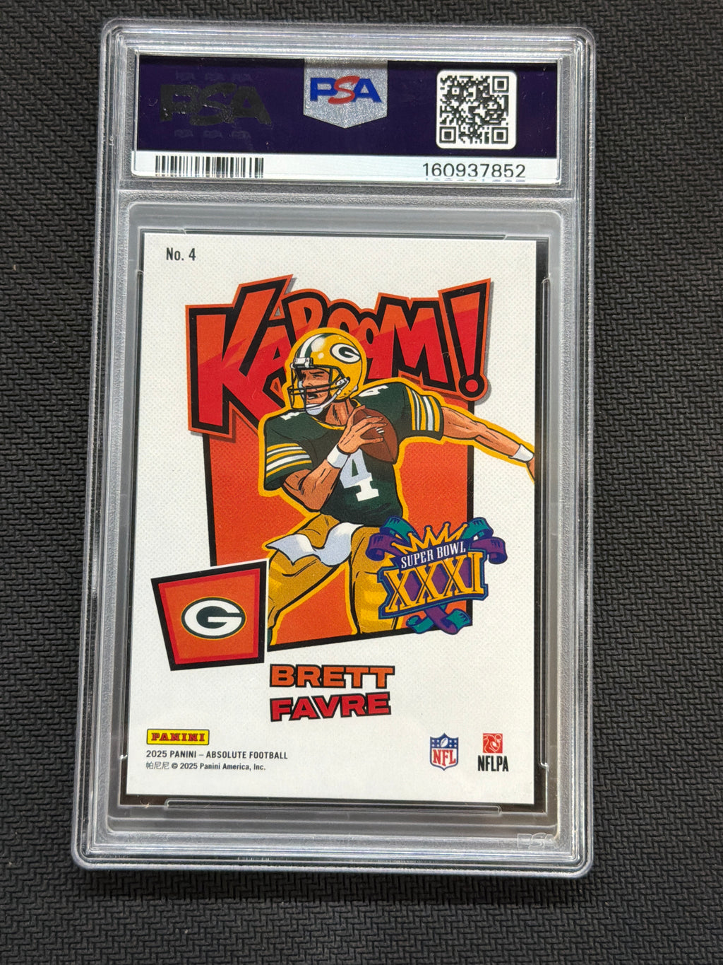 2025 Panini Absolute Kaboom! Brett Favre Super Bowl PSA 9 852