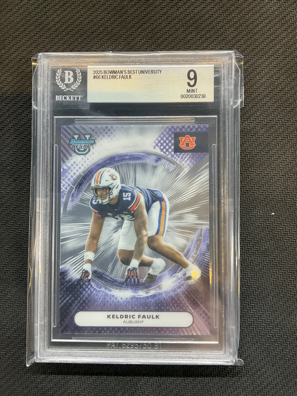 2025 Bowman U Best Keldric Faulk Rookie BGS 9 Auburn
