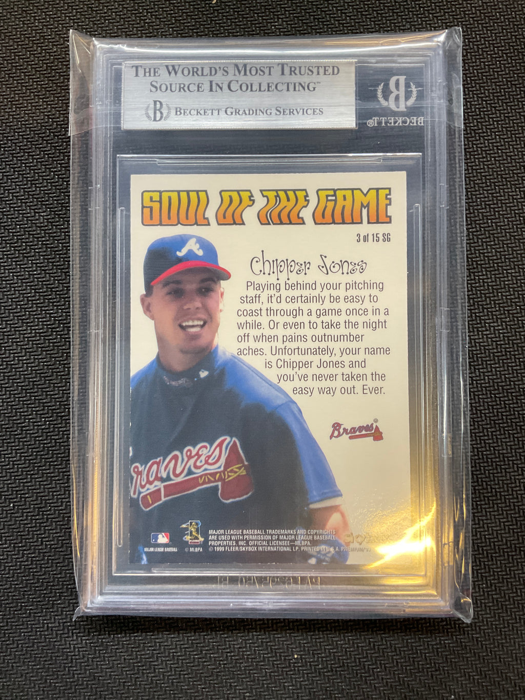 1999 Skybox Premium Soul Of The Game Chipper Jones BGS 8 Braves