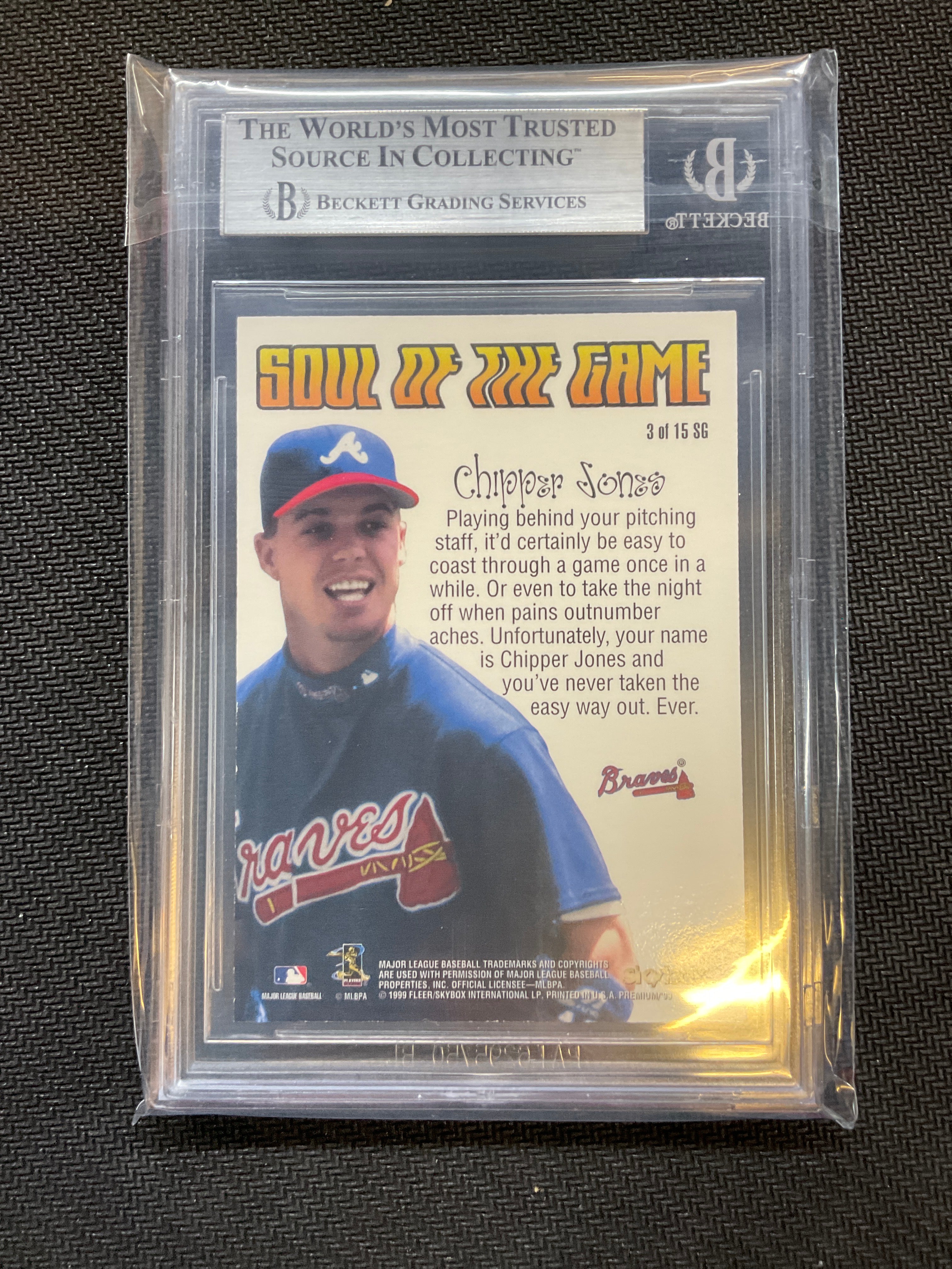 1999 Skybox Premium Soul Of The Game Chipper Jones BGS 8 Braves