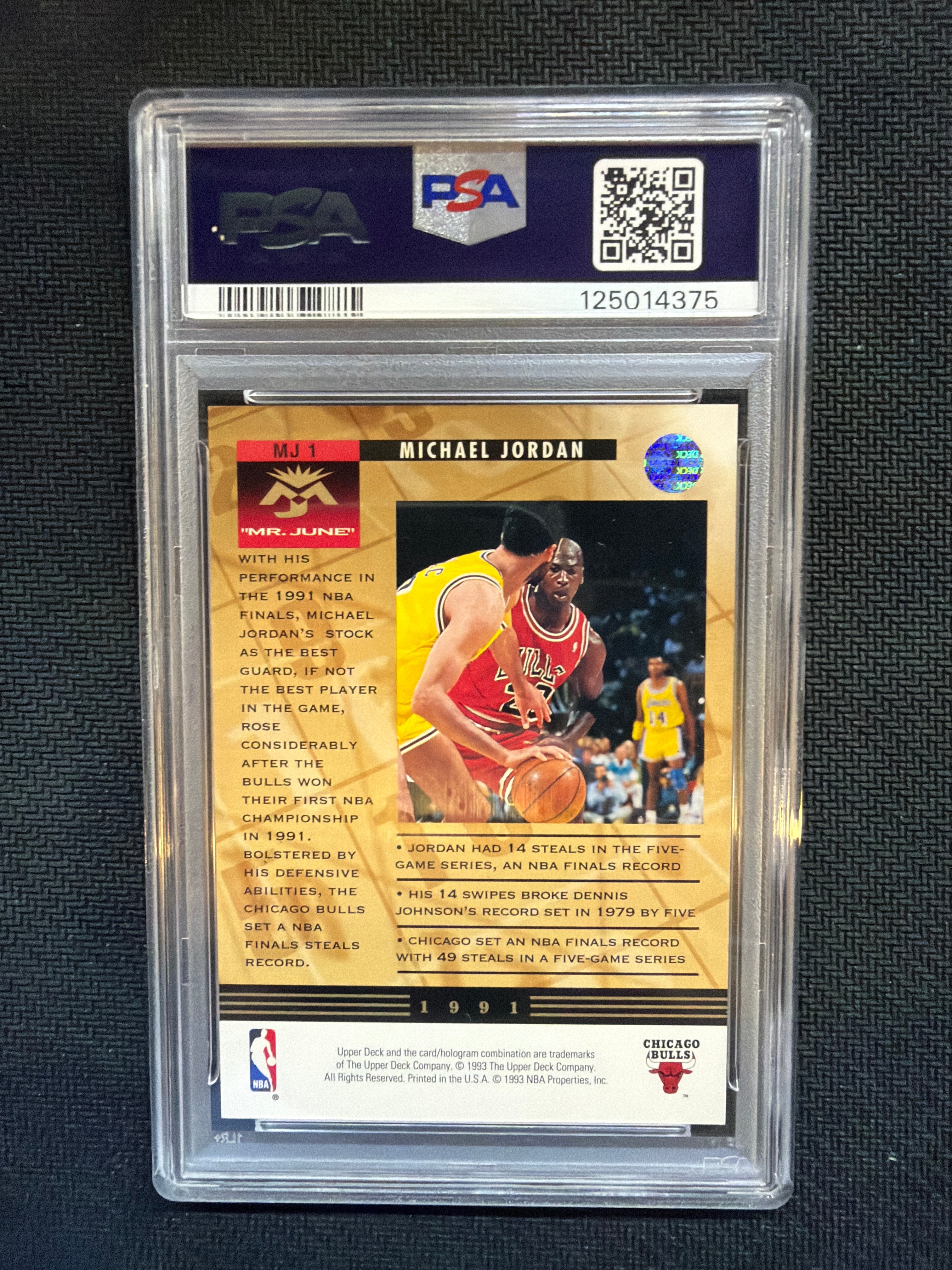 1993 Upper Deck Mr. June Michael Jordan PSA 9 Steal Bulls
