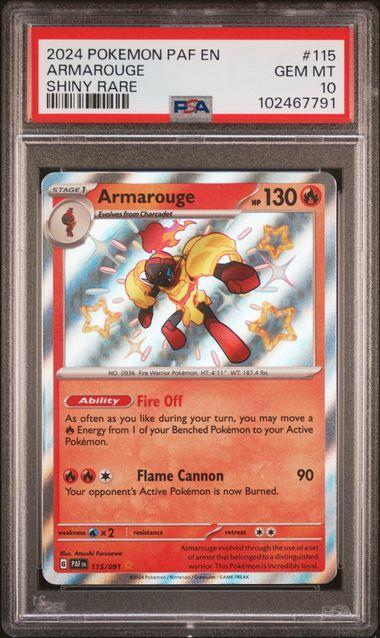 2024 Paldean Fates Armarouge Shiny Rare #115 PSA 10