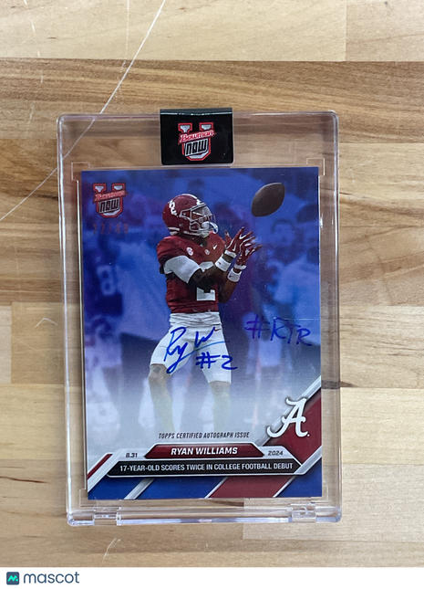 2024 Topps Now Ryan Williams Alabama Auto /49