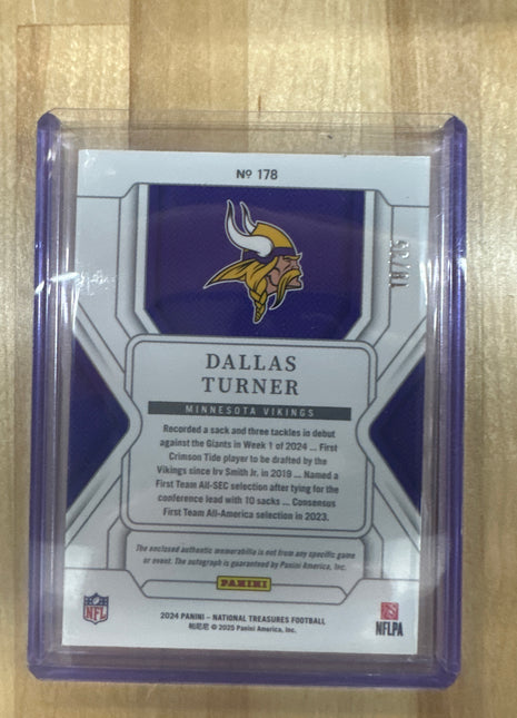 2024 National Treasures Dallas Turner Patch Auto /35 True RPA