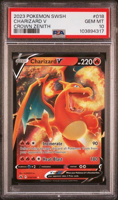 2023 Pokemon Crown Zenith Charizard V 018 PSA 10