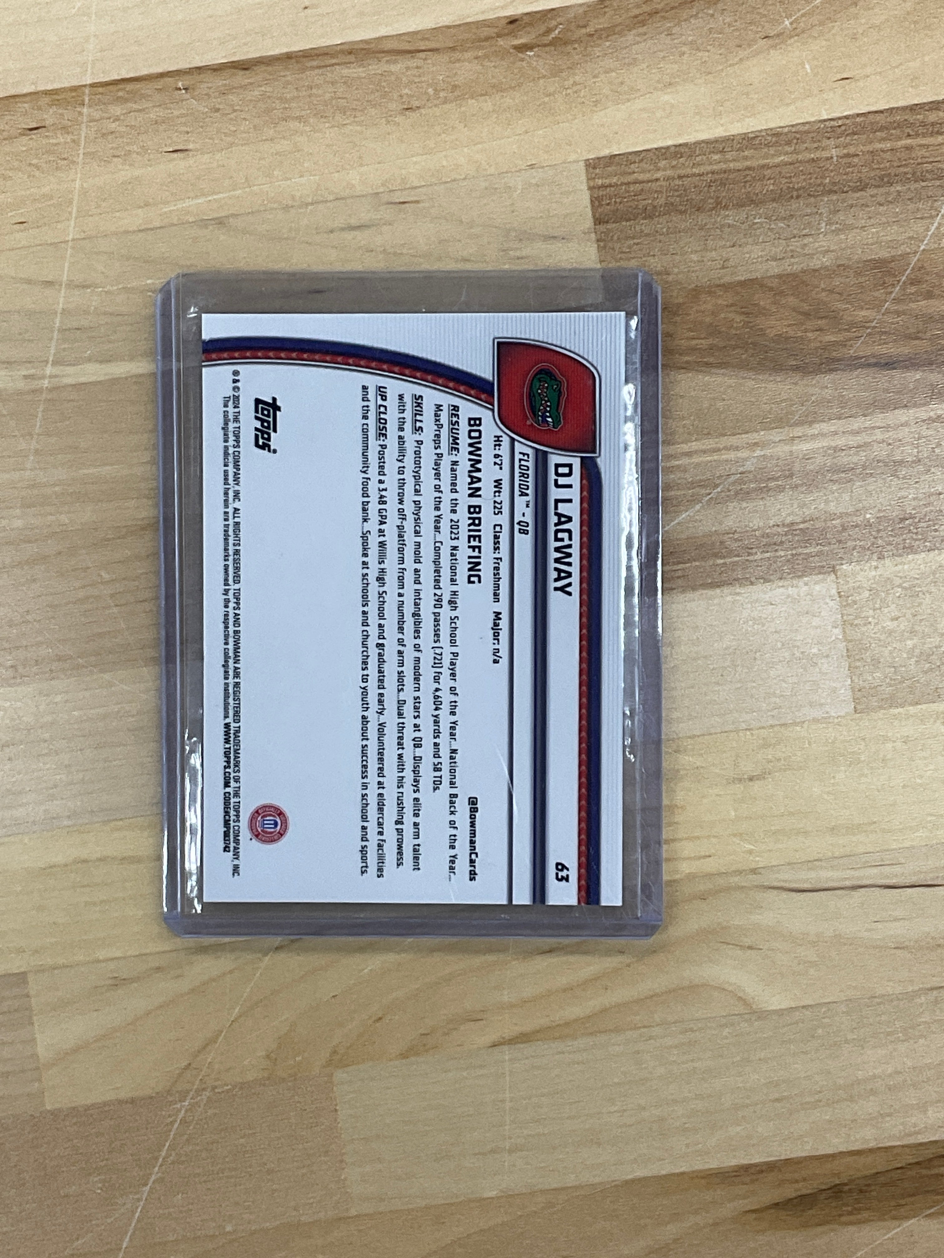 2024 Bowman U DJ Lagway Gold Shimmer /50 Florida
