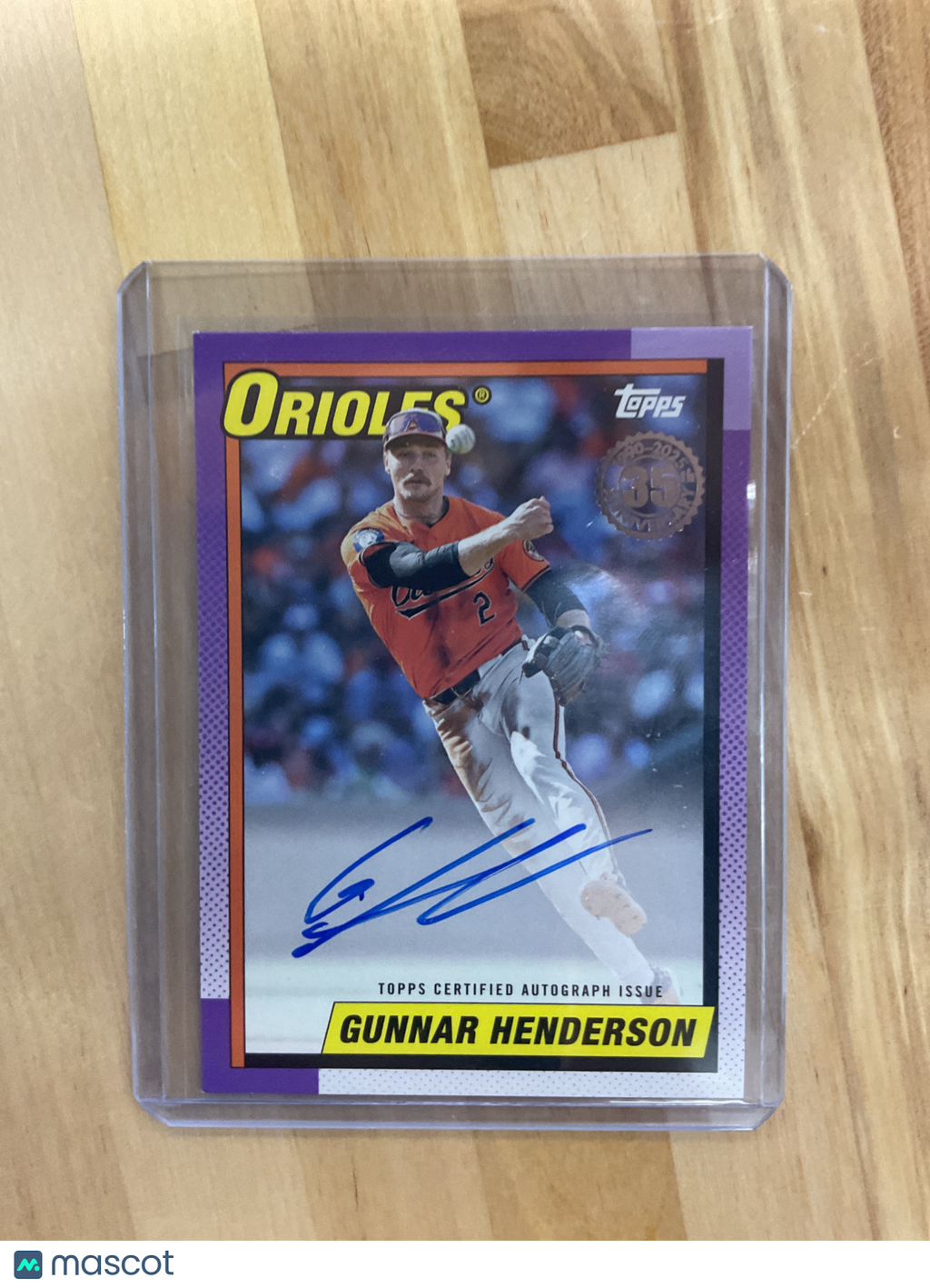 2025 Topps Gunnar Henderson 1990 Topps Auto