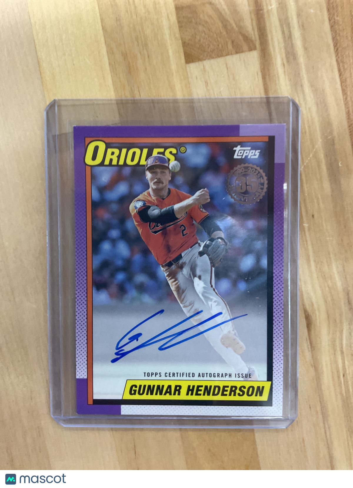 2025 Topps Gunnar Henderson 1990 Topps Auto