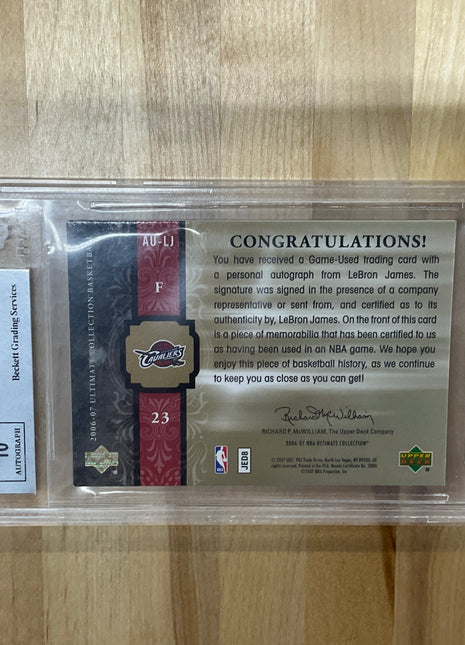 2006 Ultimate Collection Lebron James Patch Auto /75 BGS 9