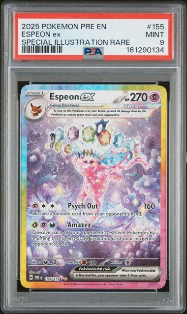 2025 Pokemon Prismatic Evolution Espeon ex 155 PSA 9