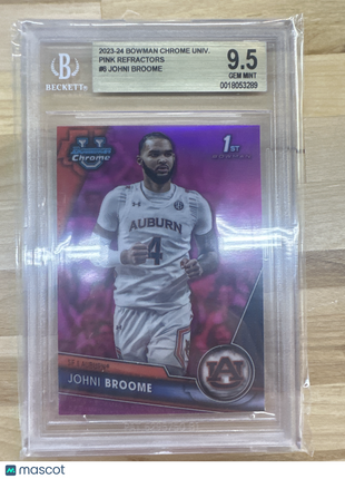 2023-24 Bowman Chrome University Johni Broome Pink Refractors BGS 9.5