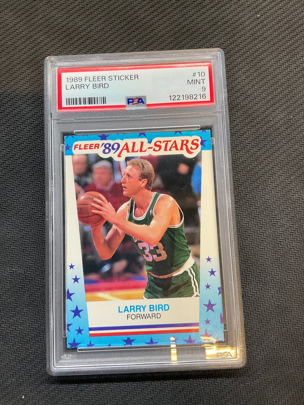 1989 Fleer Sticker Larry Bird #10 PSA 9