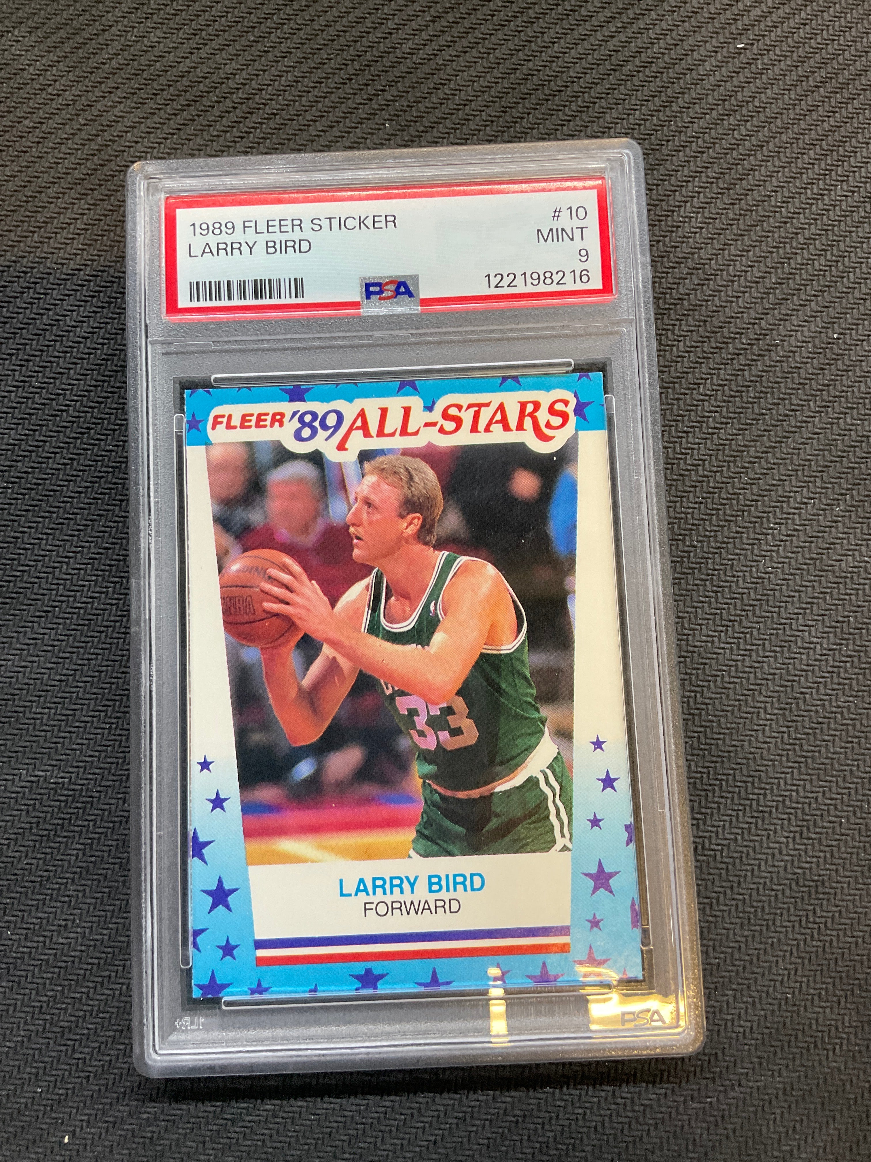 1989 Fleer Sticker Larry Bird #10 PSA 9