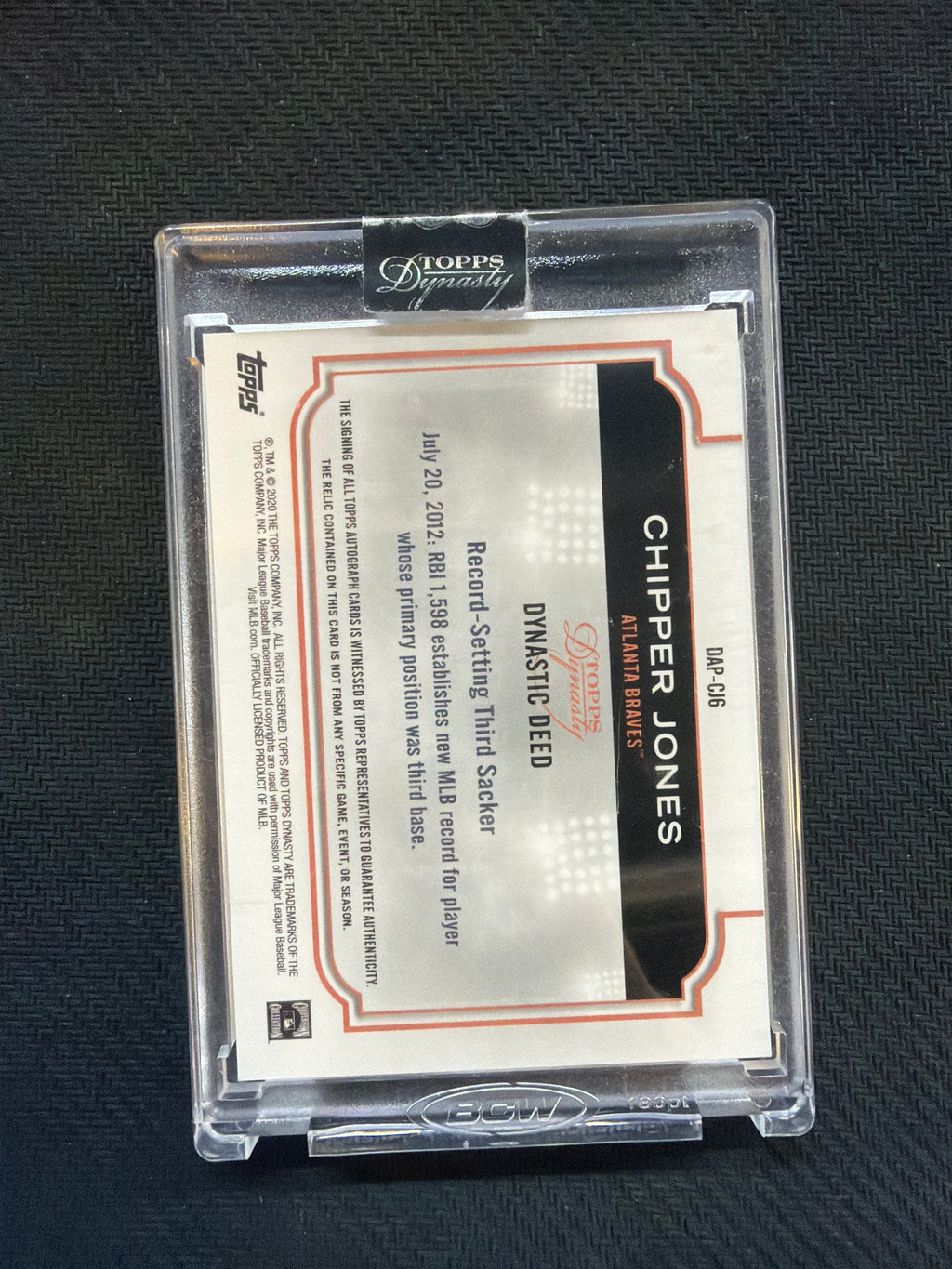 2020 Topps Dynasty Chipper Jones /5 Braves