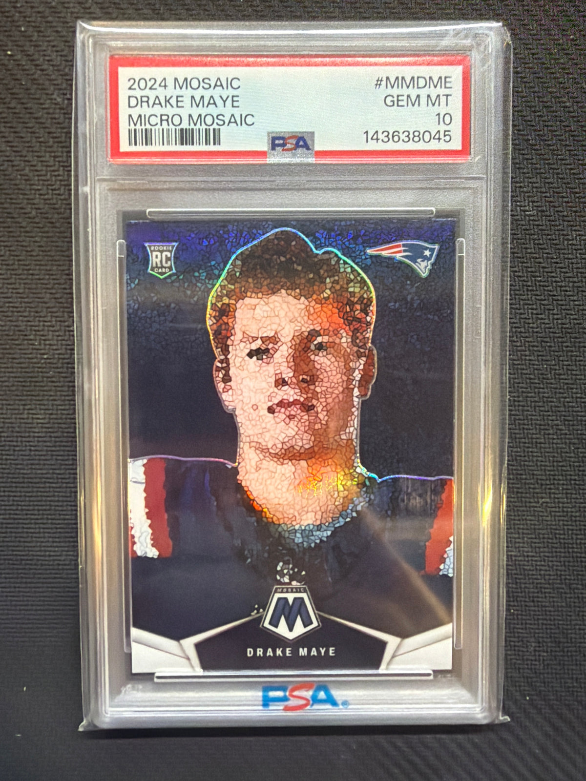 2024 Mosaic Drake Maye Rookie Micro Mosaic Rookie PSA 10 045