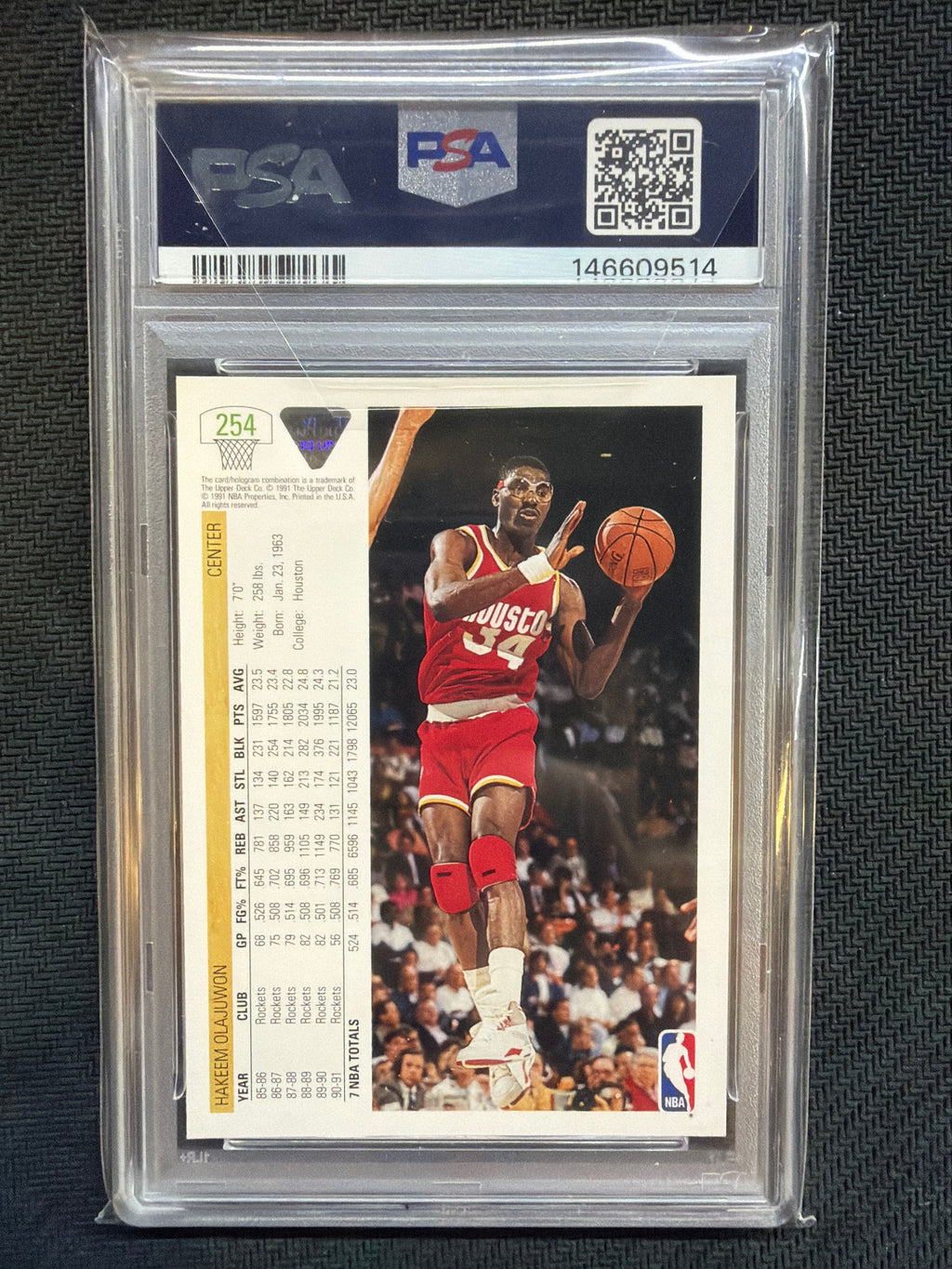 1991 Upper Deck Hakeem Olajuwon #254 PSA 10 Rockets