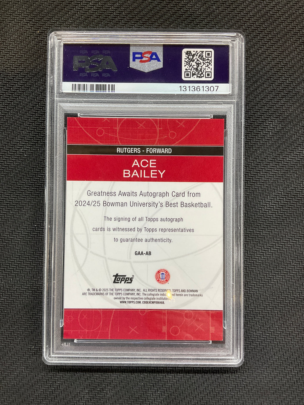 2024 Bowman U Best Ace Bailey Rookie Auto Green Mini /99 PSA 9