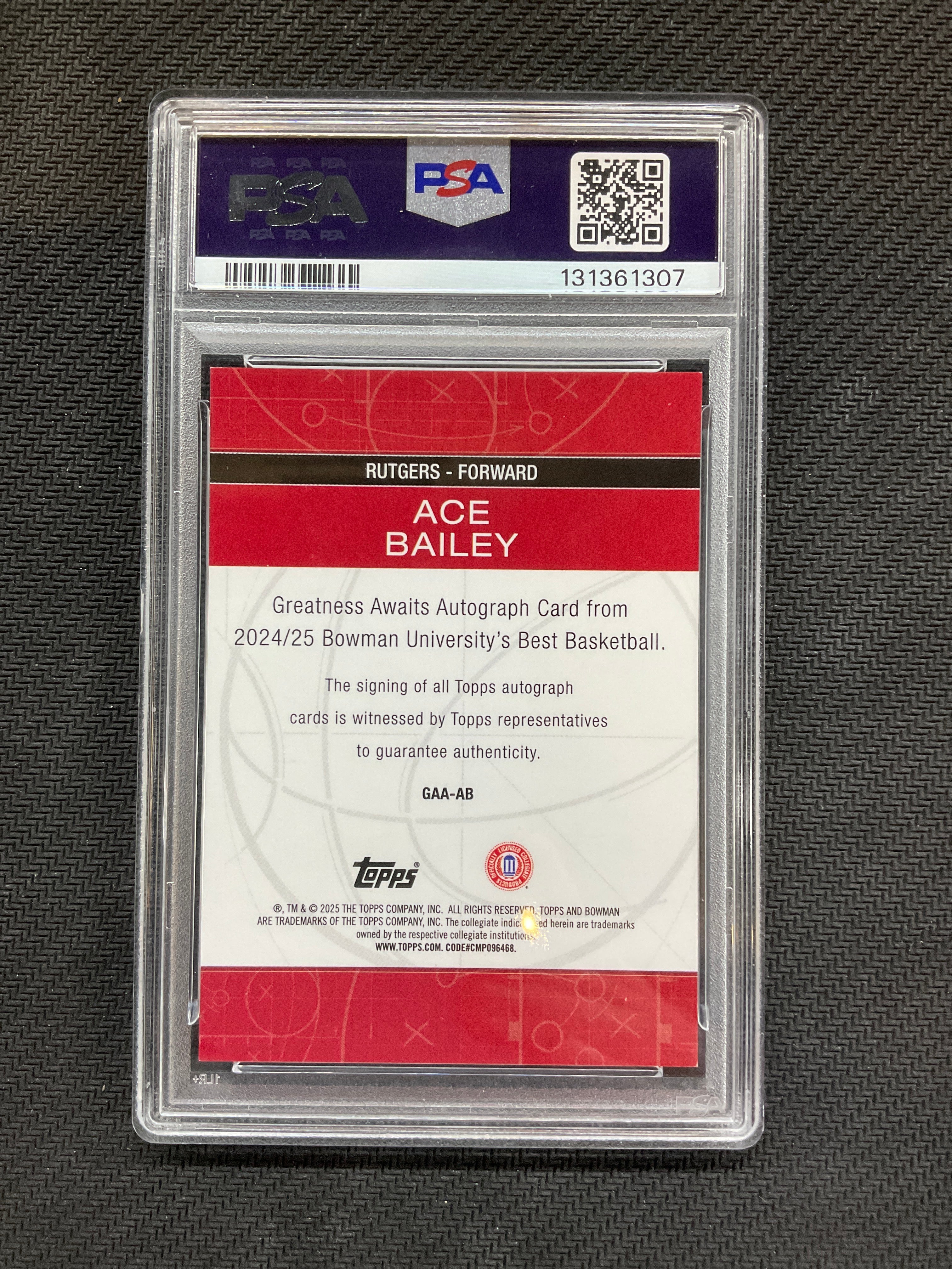 2024 Bowman U Best Ace Bailey Rookie Auto Green Mini /99 PSA 9