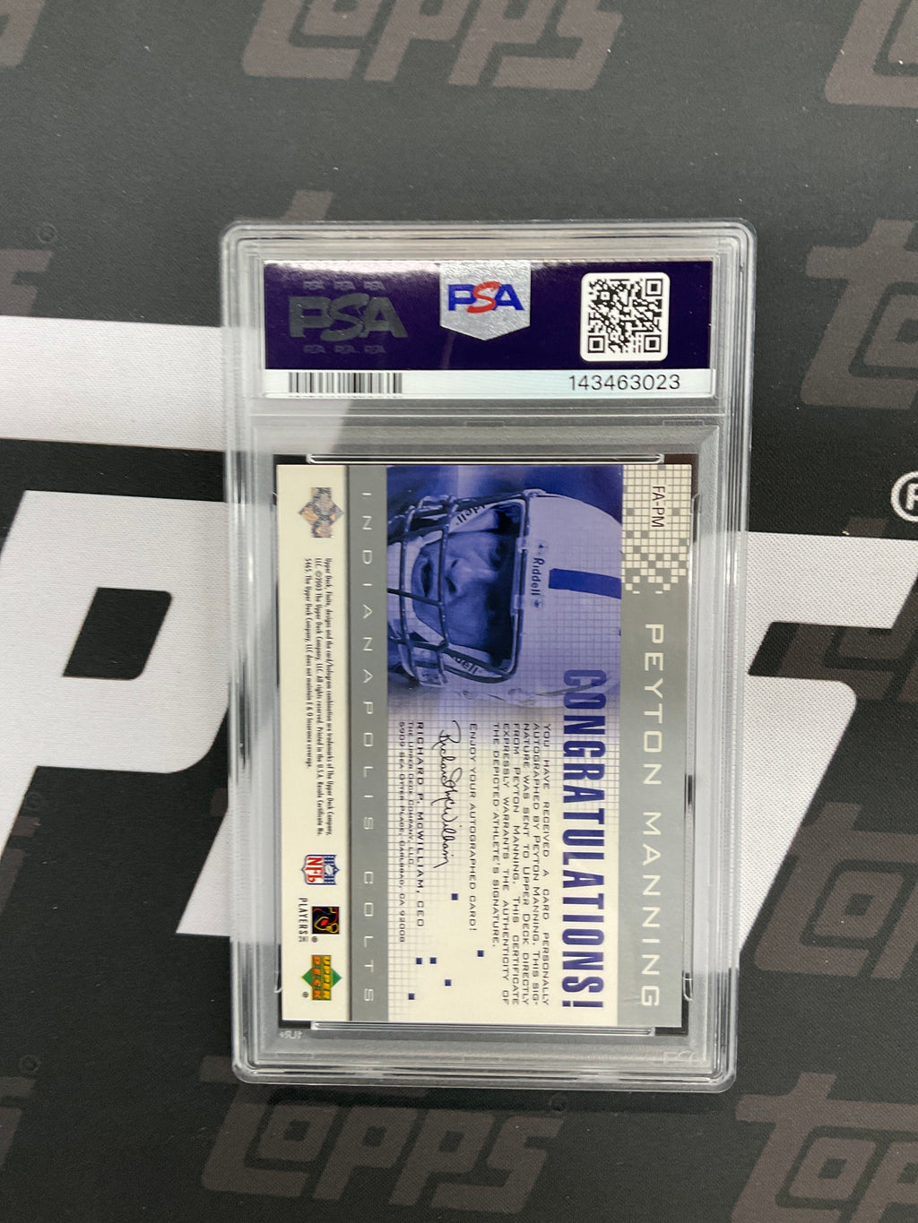 2003 Upper Deck Finite Peyton Manning Auto /1280 PSA 8 Colts