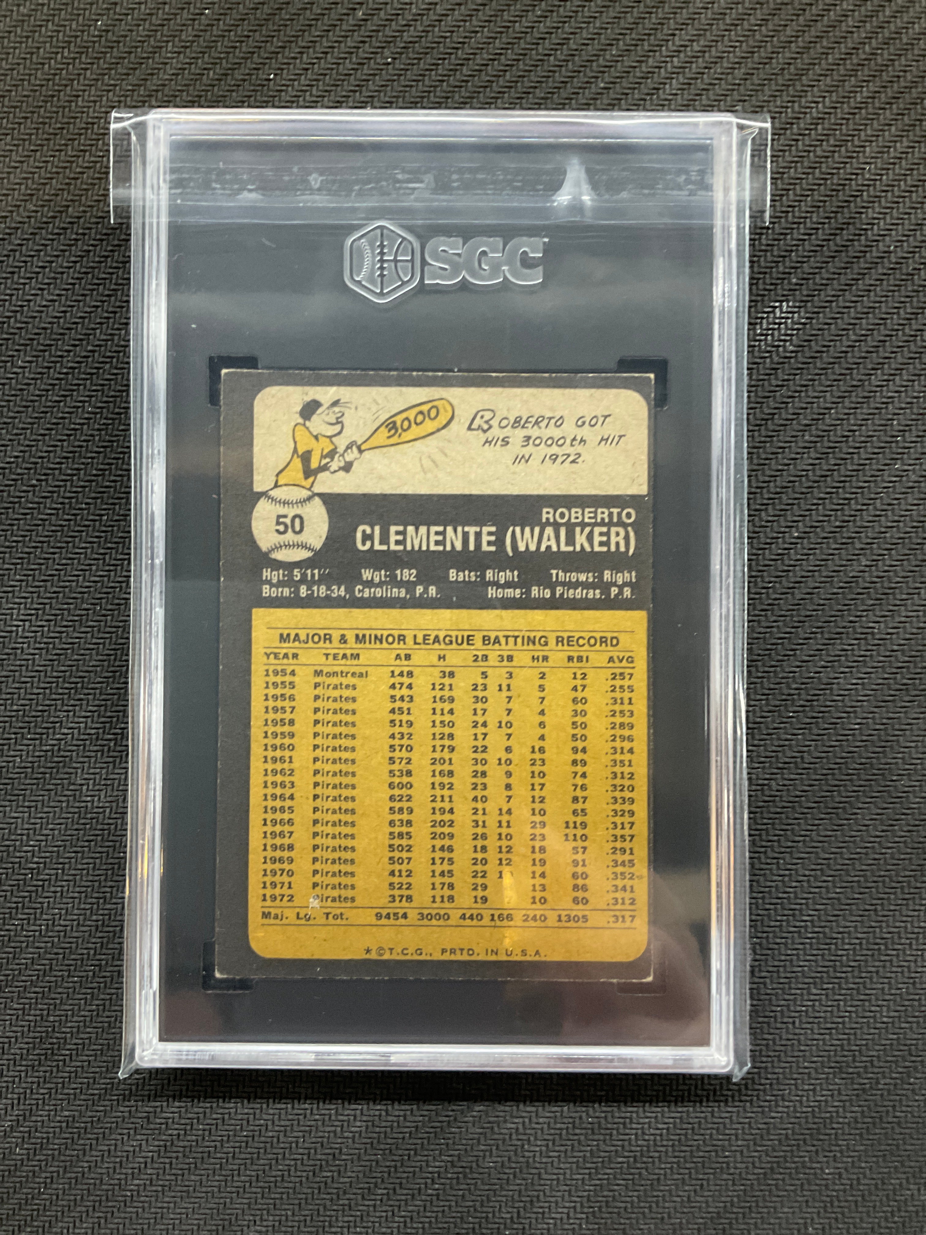 1973 Topps Roberto Clemente #50 SGC 5.5 Pirates