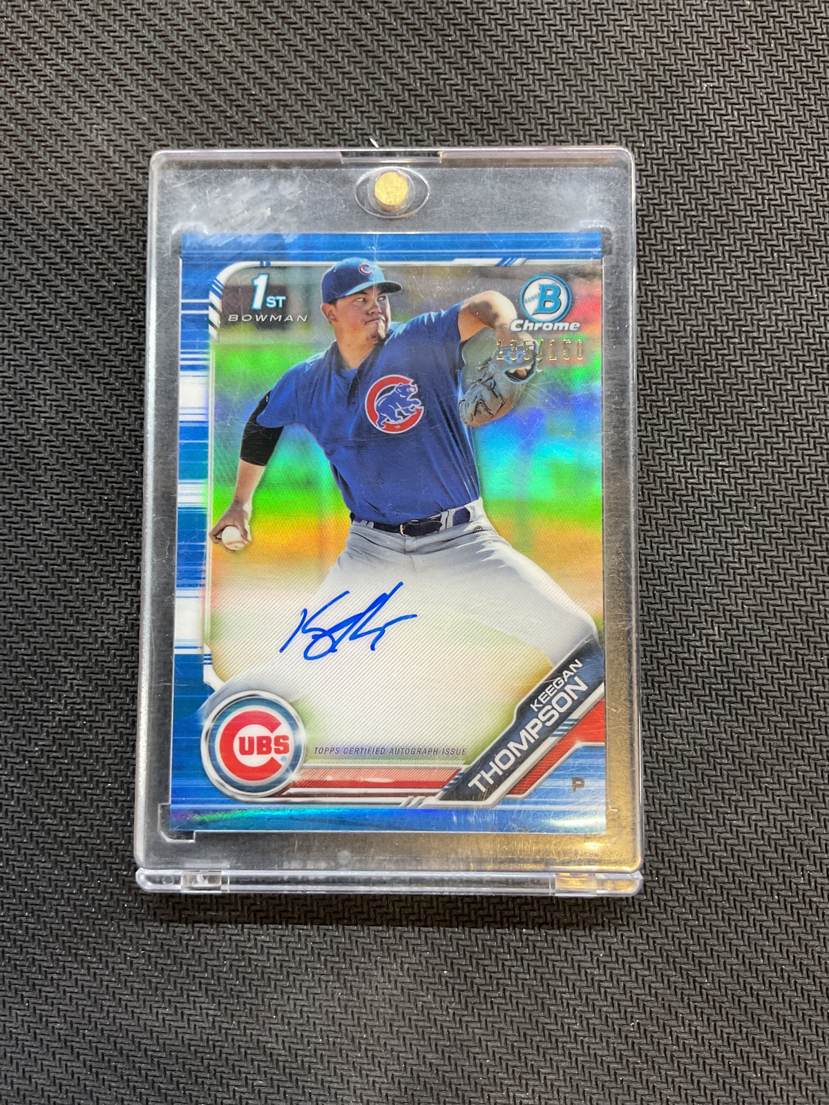 2019 Bowman Keegan Thompson Rookie Auto Blue /150 Cubs Auburn