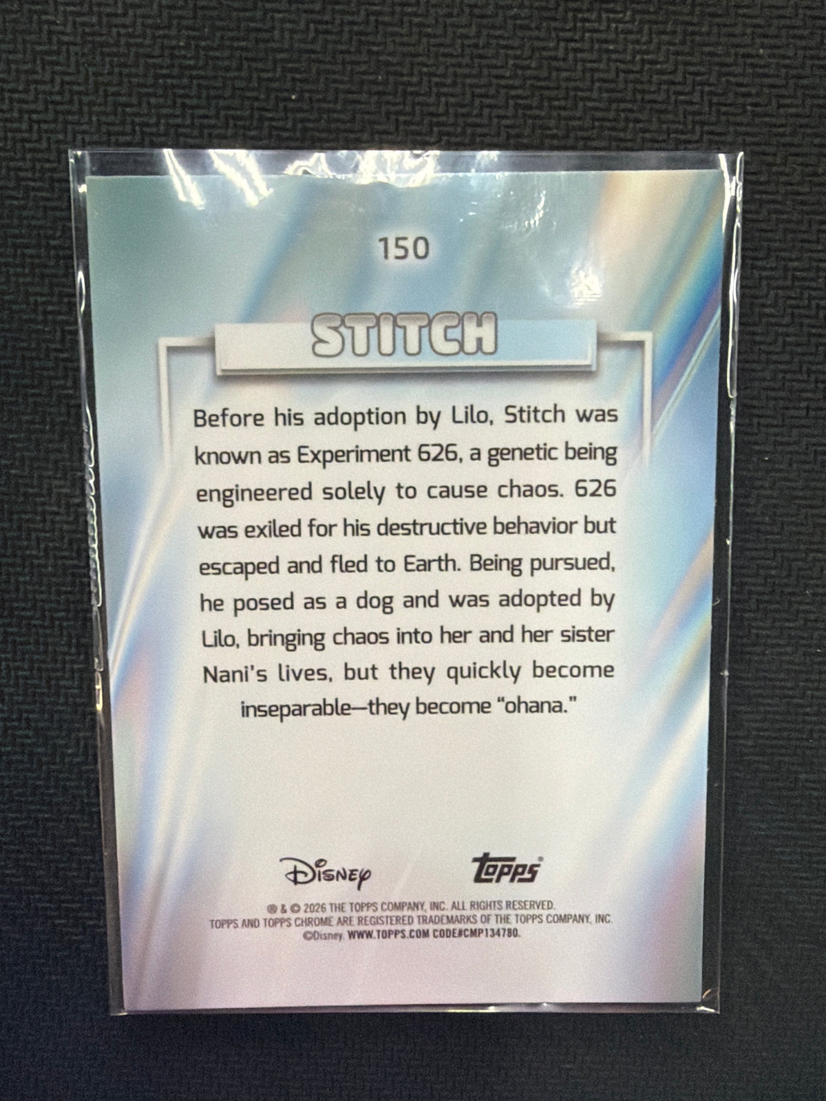 2026 Topps Chorme Disnet Stitch /75 Purple