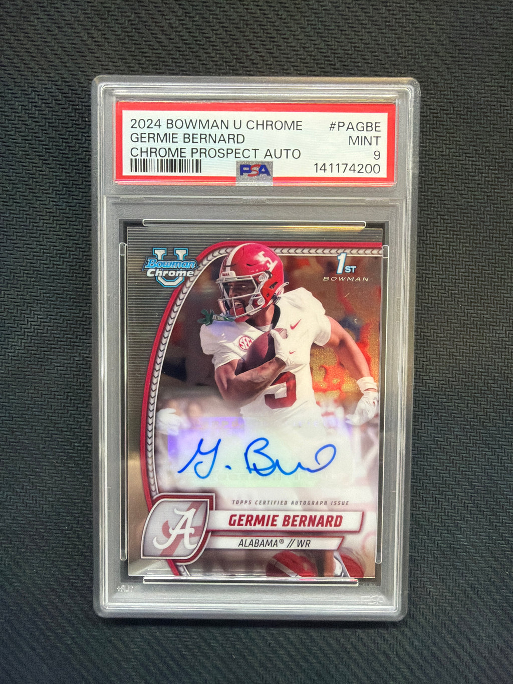 2024 Bowman U Chrome Germie Bernard Rookie Auto PSA 9 Alabama