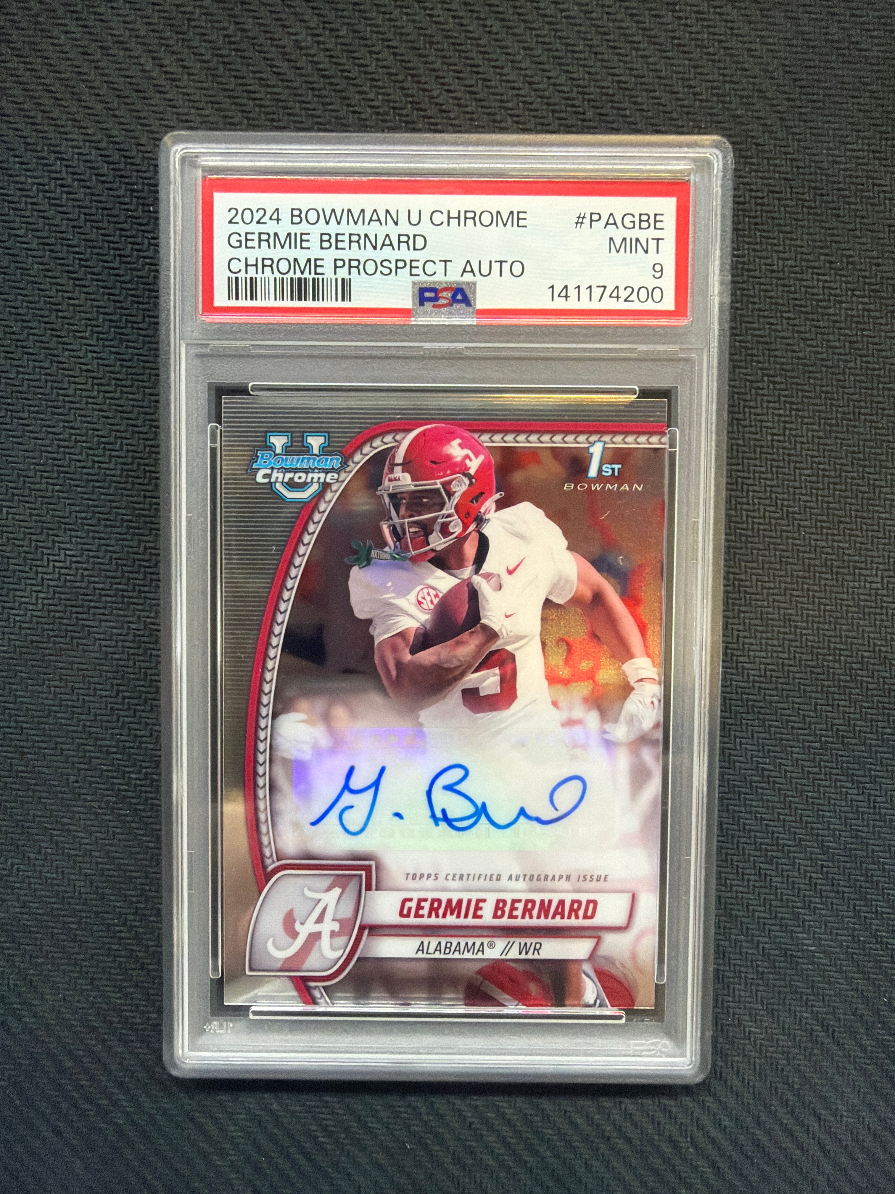 2024 Bowman U Chrome Germie Bernard Rookie Auto PSA 9 Alabama