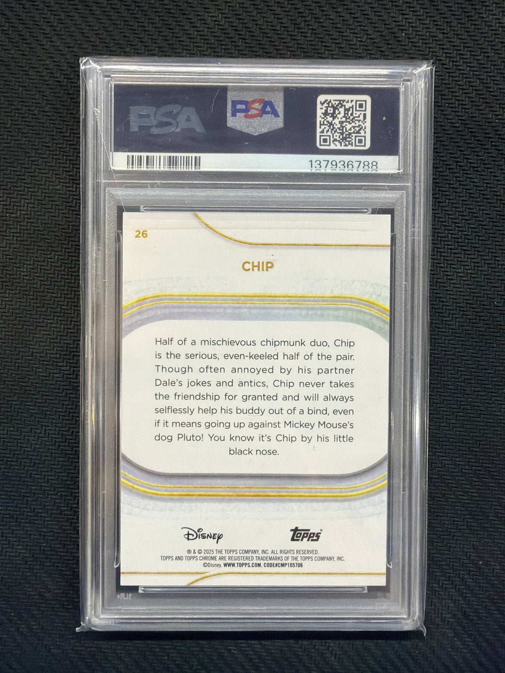 2025 Topps Chrome Disney Chip Gold Wave /50 PSA 10 788