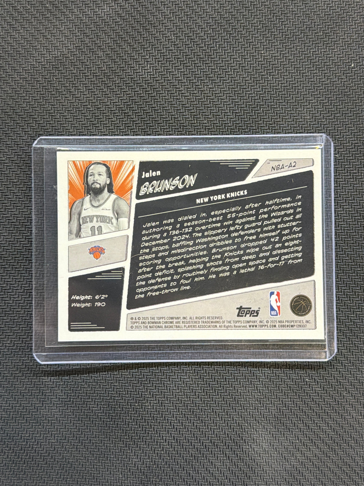 2025-26 Bowman Jalen Brunson Anime Case Hit #NBA-A2 Knicks