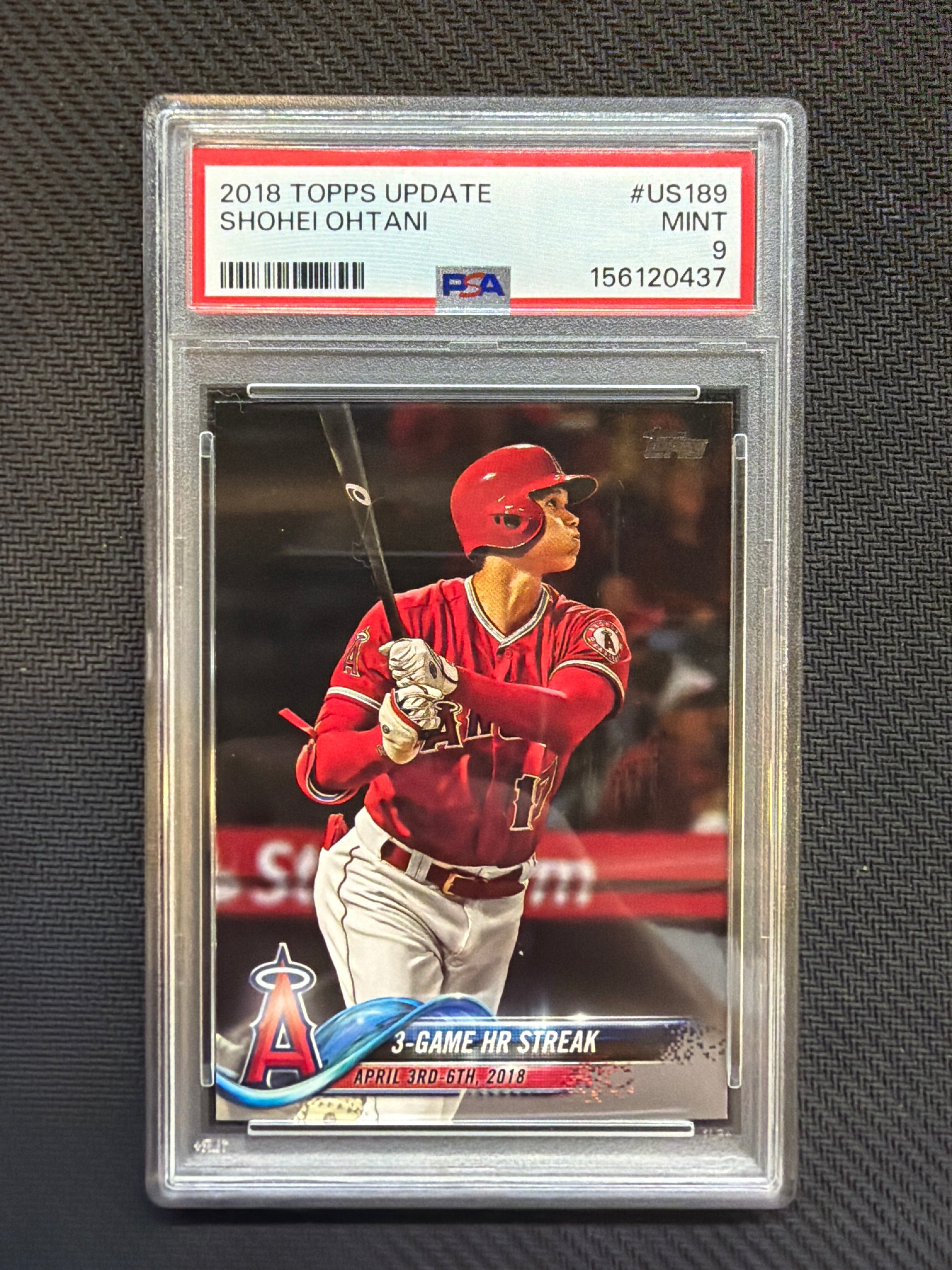 2018 Topps Update Shohei Ohtani 3 HR Game Streak PSA 9 437