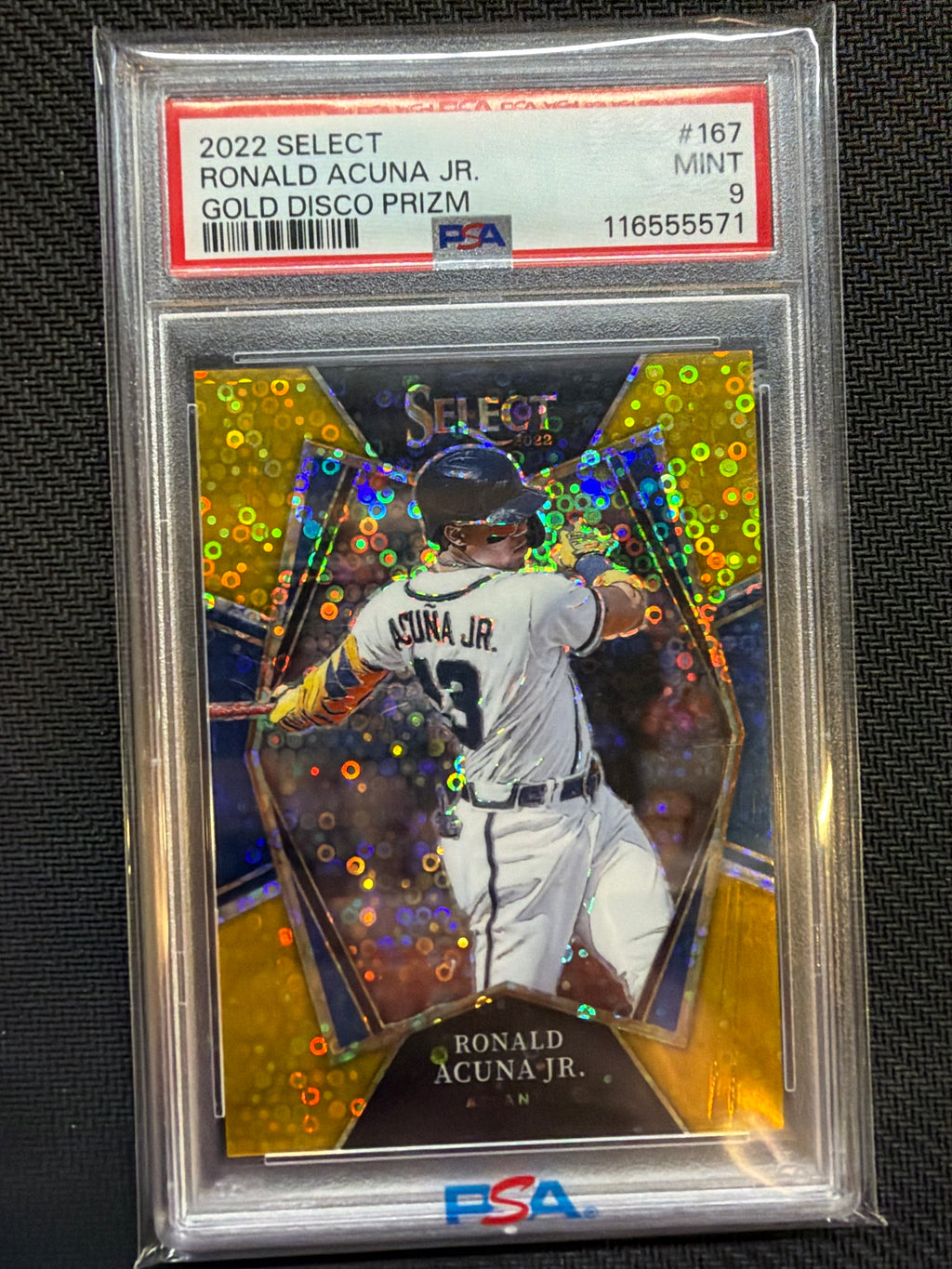 2022 Select Ronald Acuna Jr. Gold Disco /10 PSA 9 Braves