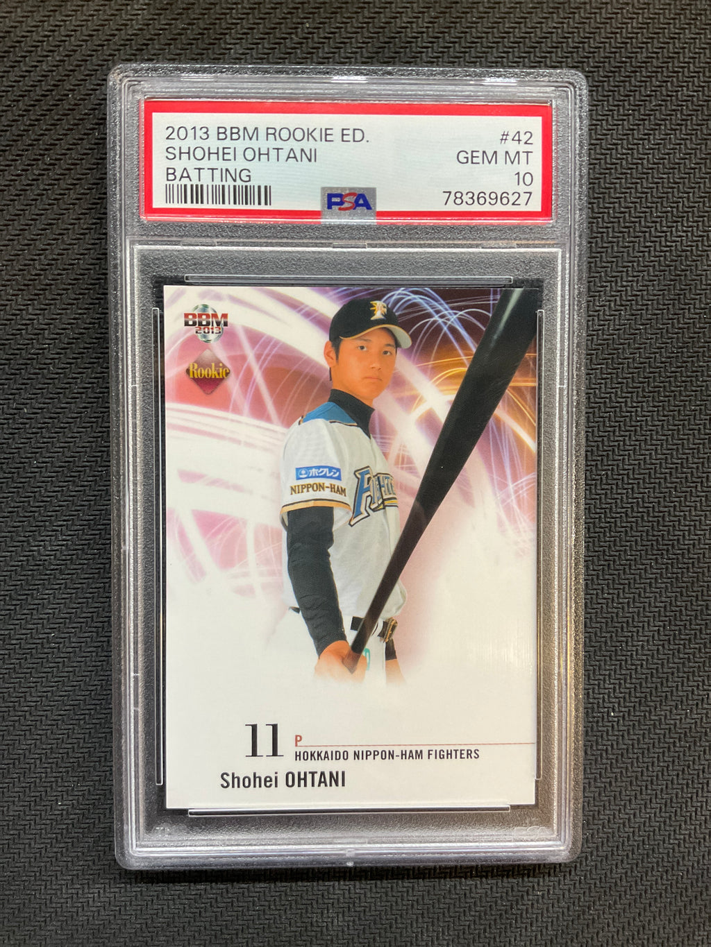 2013 BBM Rookie Ed. Shohei Ohtani Batting #42 PSA 10 627