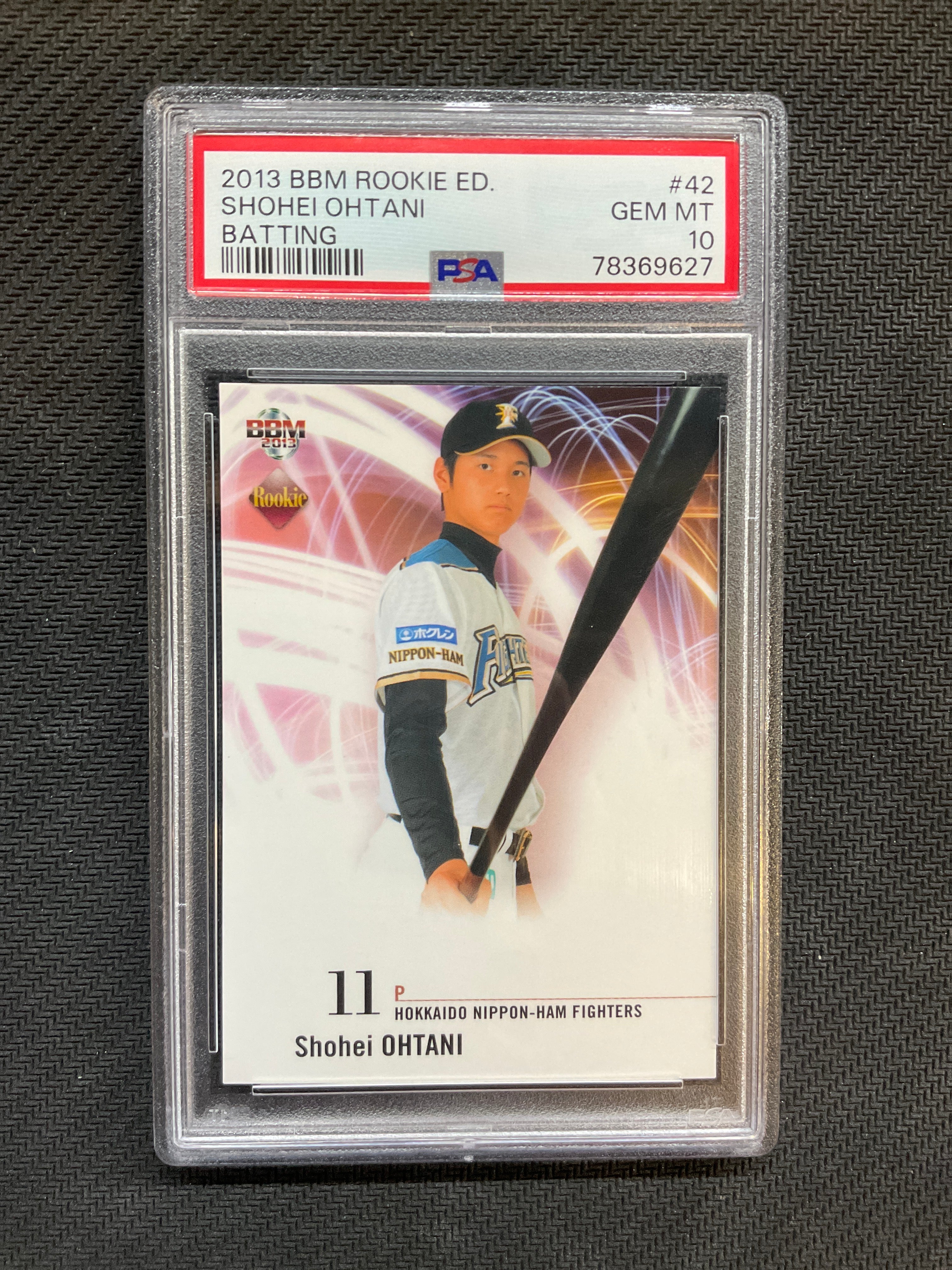 2013 BBM Rookie Ed. Shohei Ohtani Batting #42 PSA 10 627