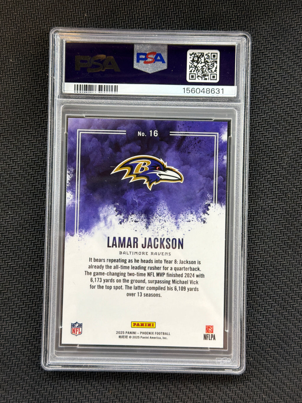 2025 Phoenix Lamar Jackson Color Blast #16 PSA 10 631 Ravens