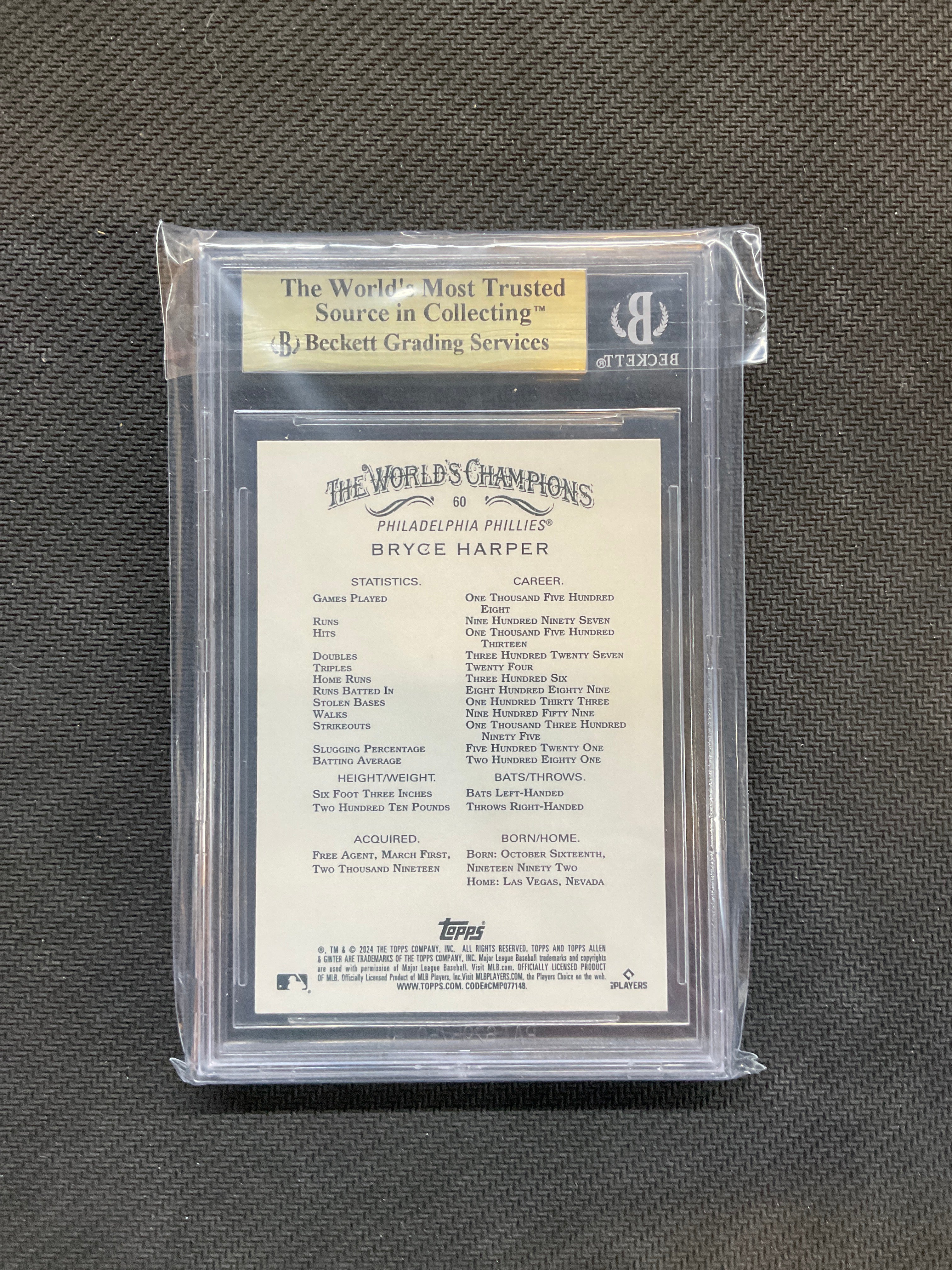 2024 Topps Allen & Ginter Bryce Harper Silver Portrait BGS 9.5